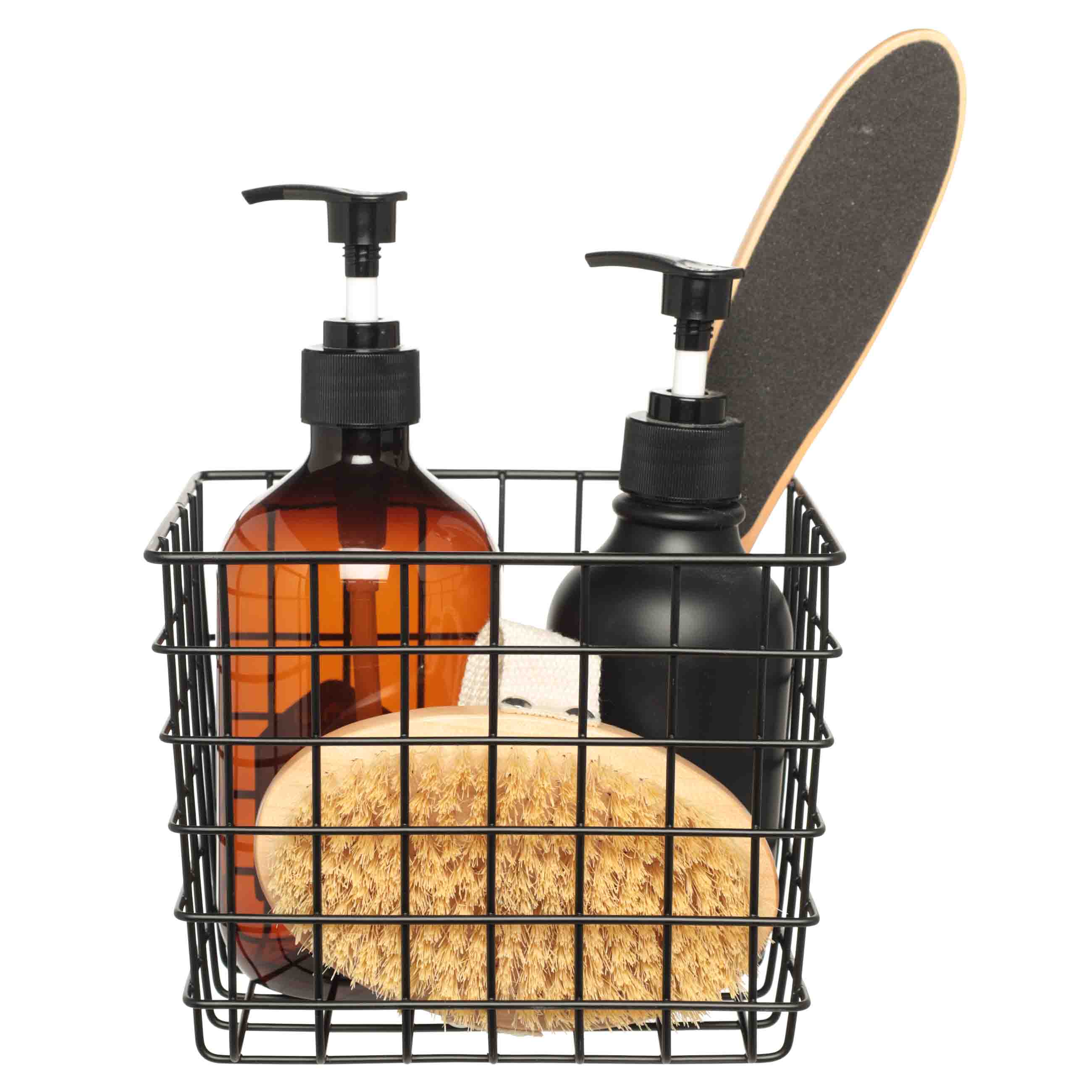 Storage basket, 16x13x13 cm, metal, rectangular, black, Twist black, image-2