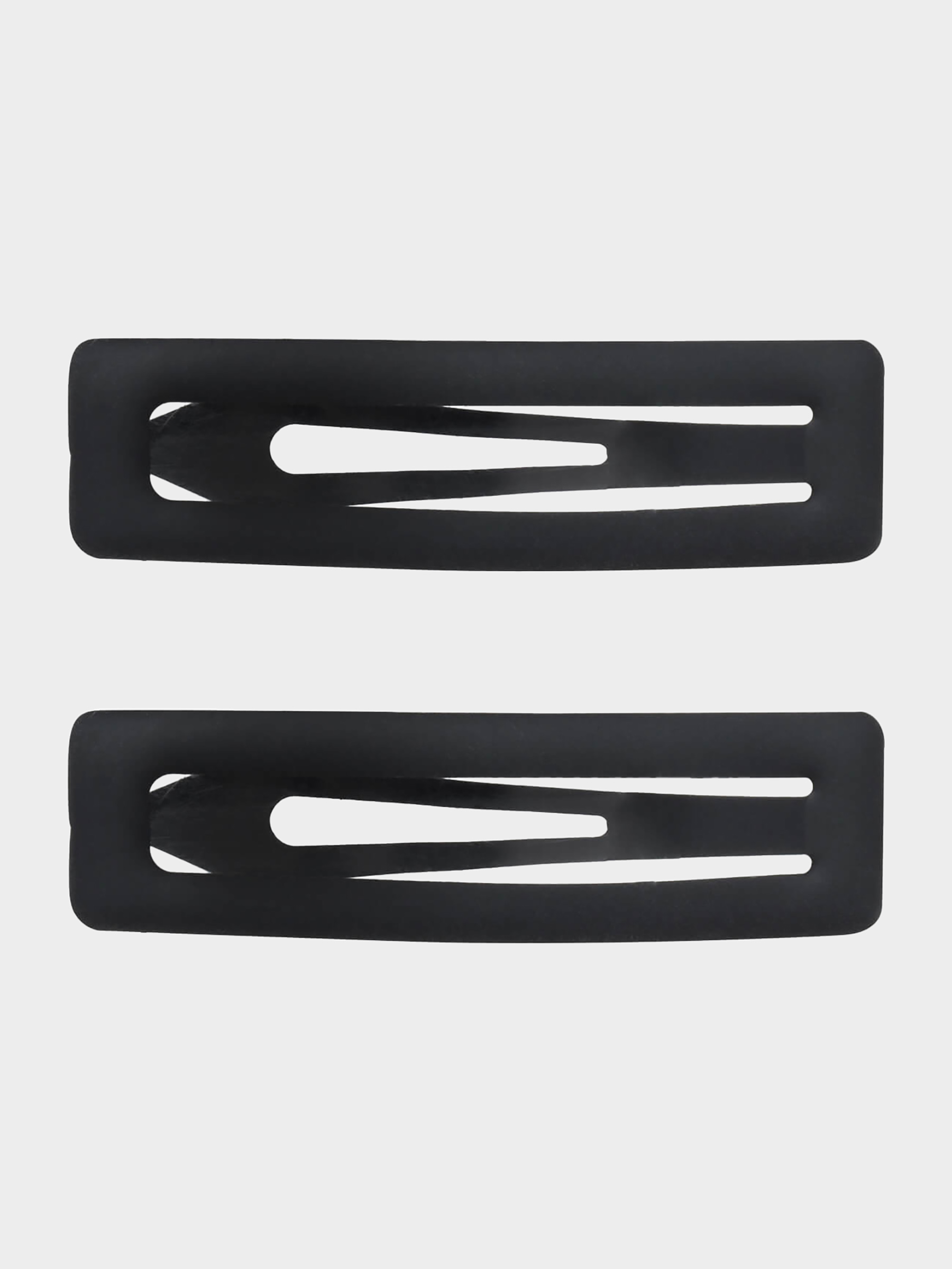 Hair clip, 7 cm, 2 pcs, metal, Black, Basic