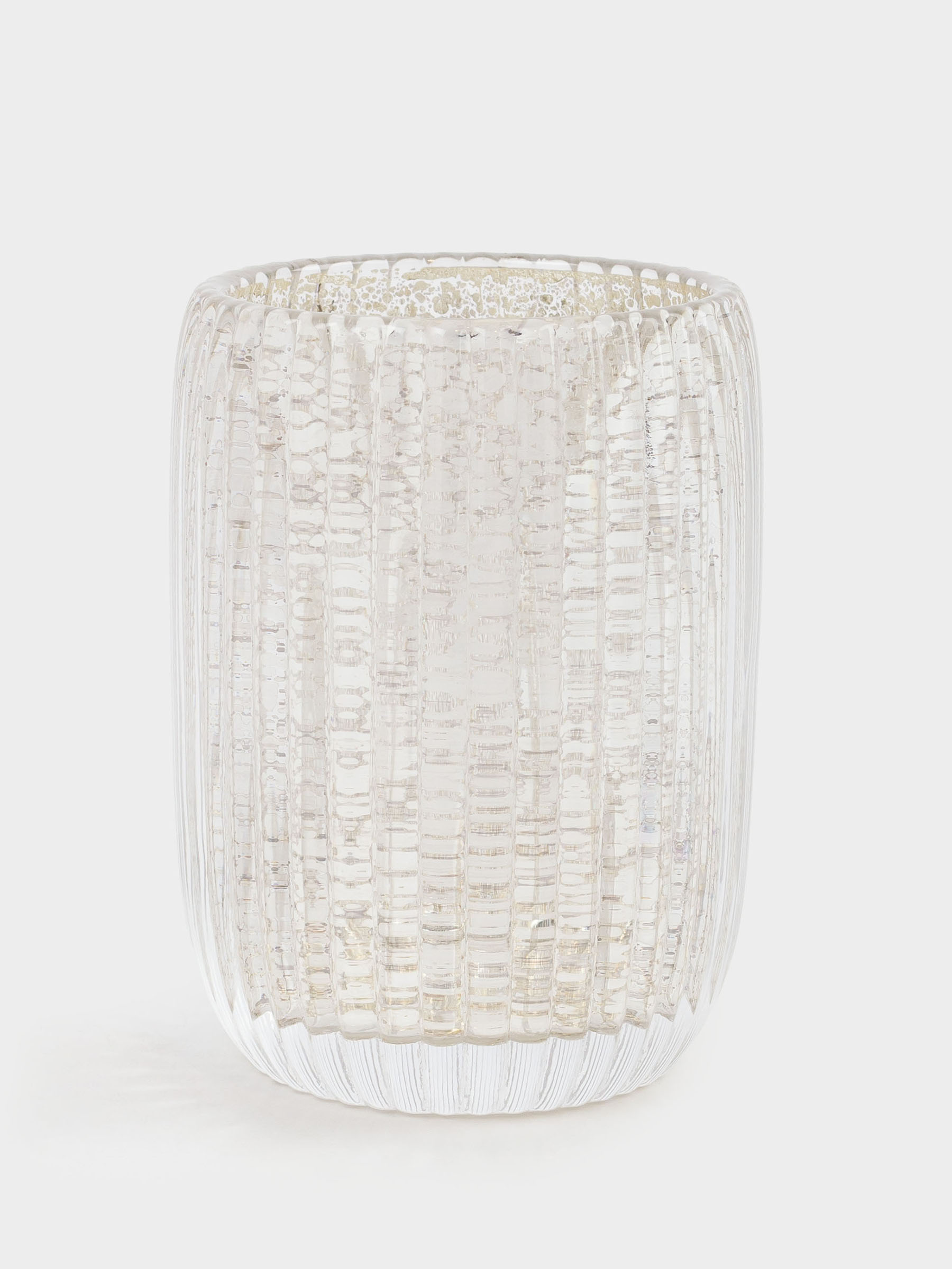 Bathroom tumbler, 10 cm, glass, gold, Patina rib, image-0