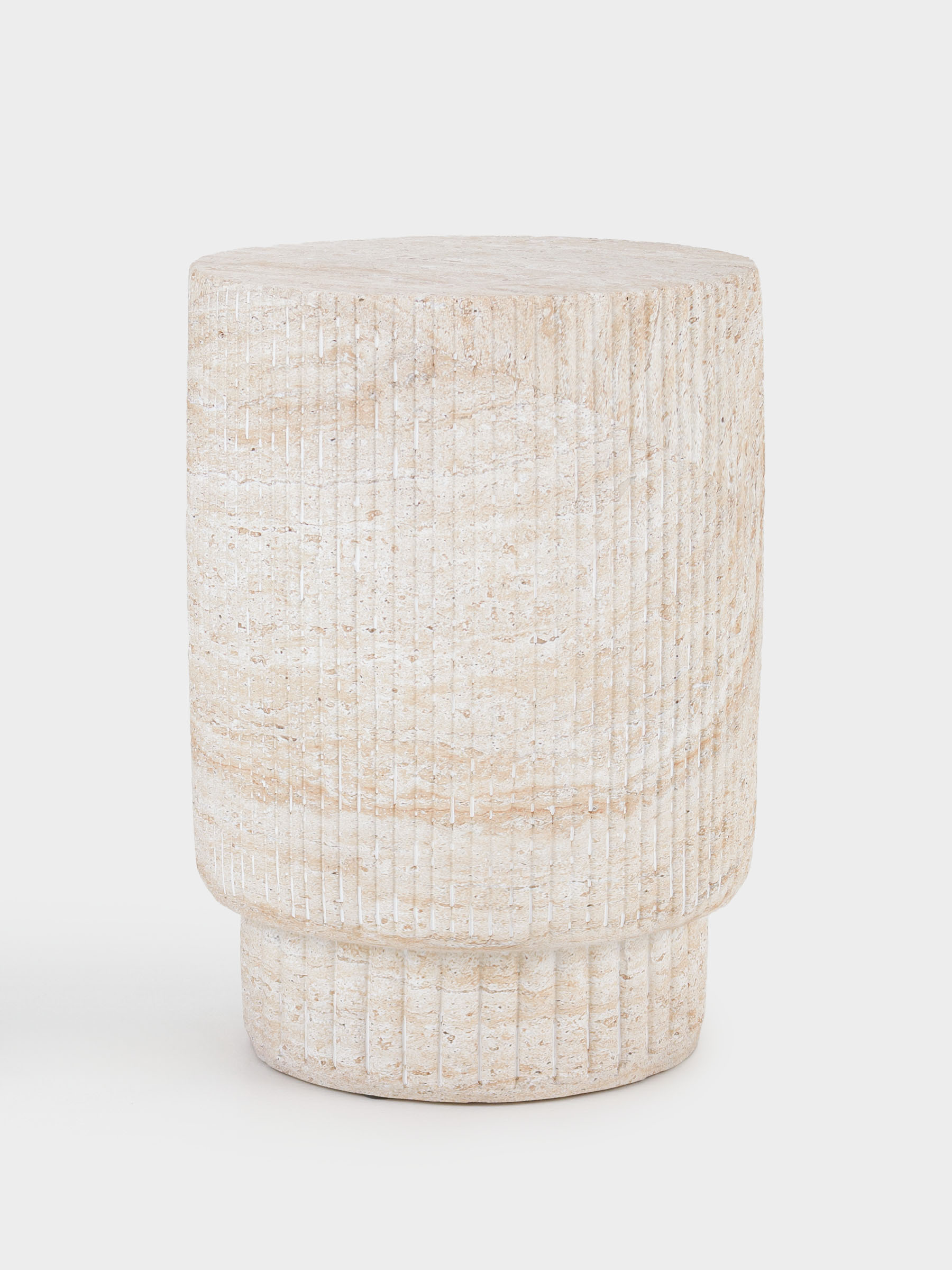 Coffee table, 47x34 cm, magnesium / fiberglass, round, beige, Antic, image-0