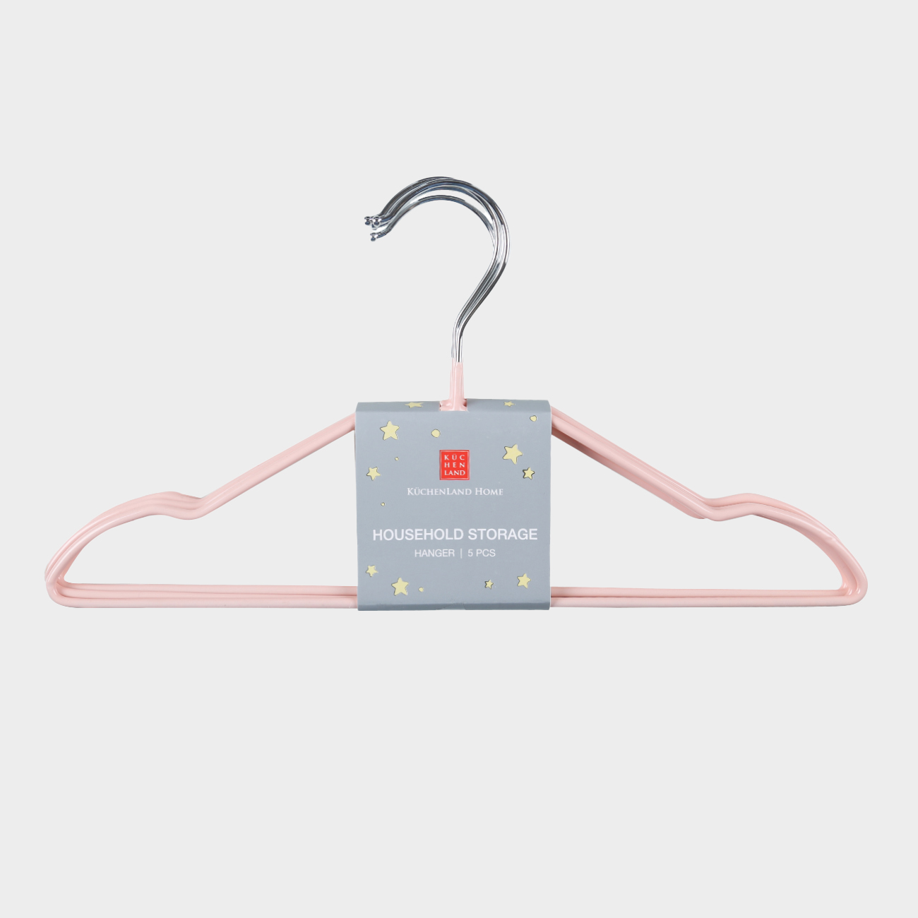 Hanger, 28 cm, 5 pcs, children's, metal coated, pink, Colorful house