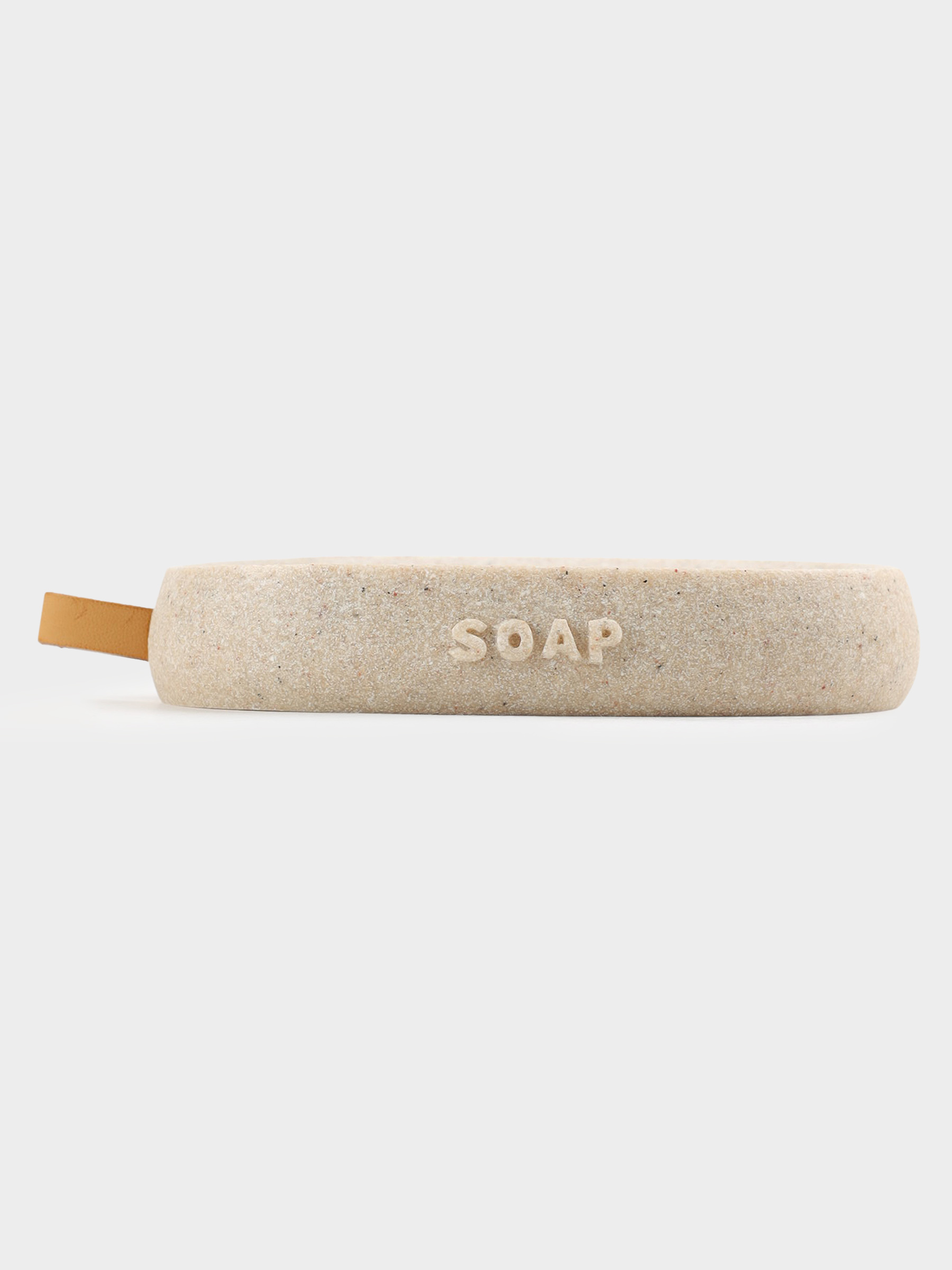 Soap dish, 13x9 cm, polyresin, oval, beige, speckled, Dune, image-3