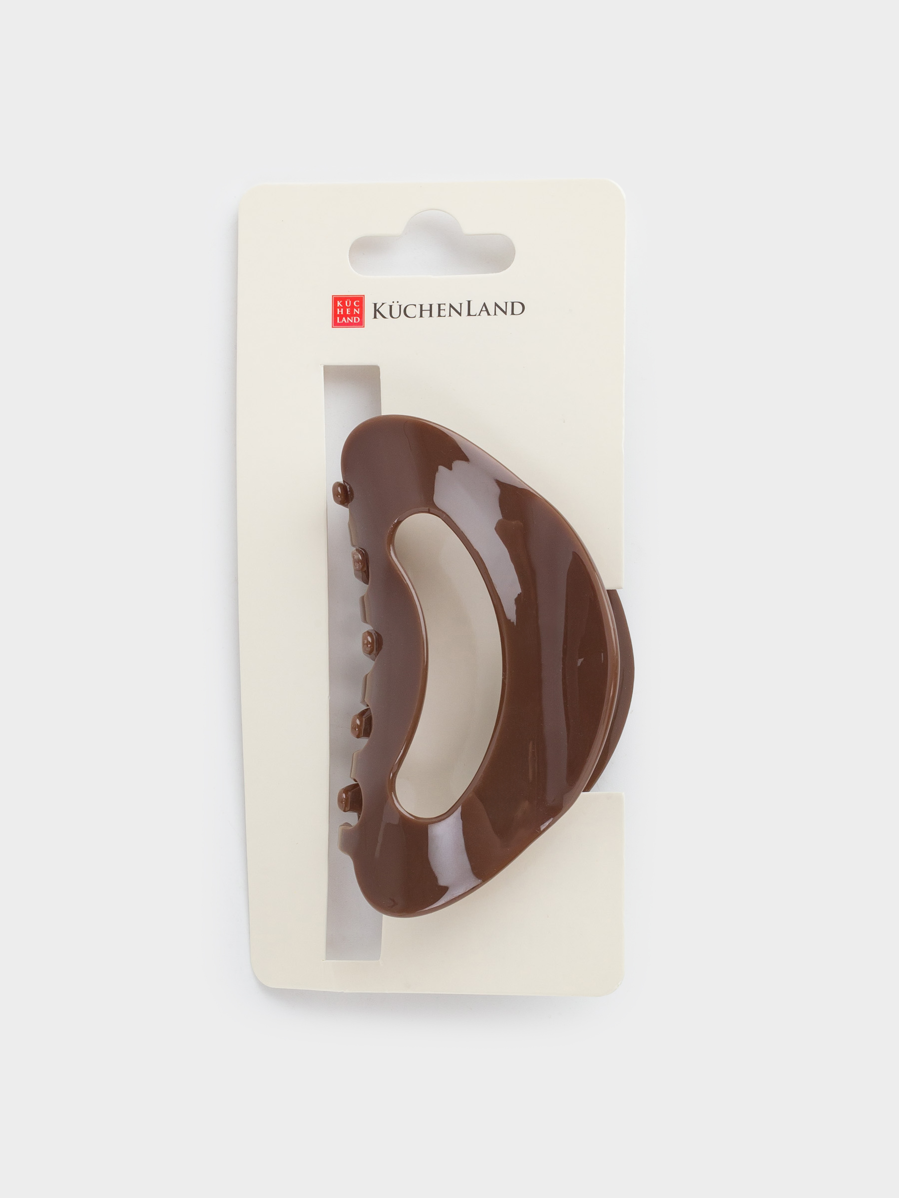 Hair clip, 9 cm, plastic / metal, brown, mother of pearl, Crab, Glam, image-5