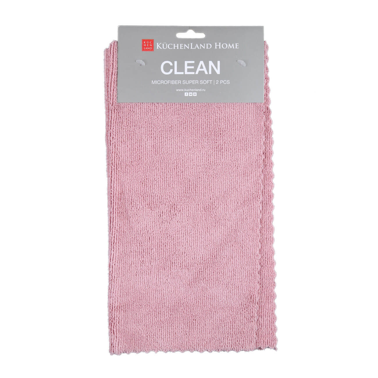 Cleaning cloth, 32x32 cm, 2 pcs, microfiber with lint, powder, Clean