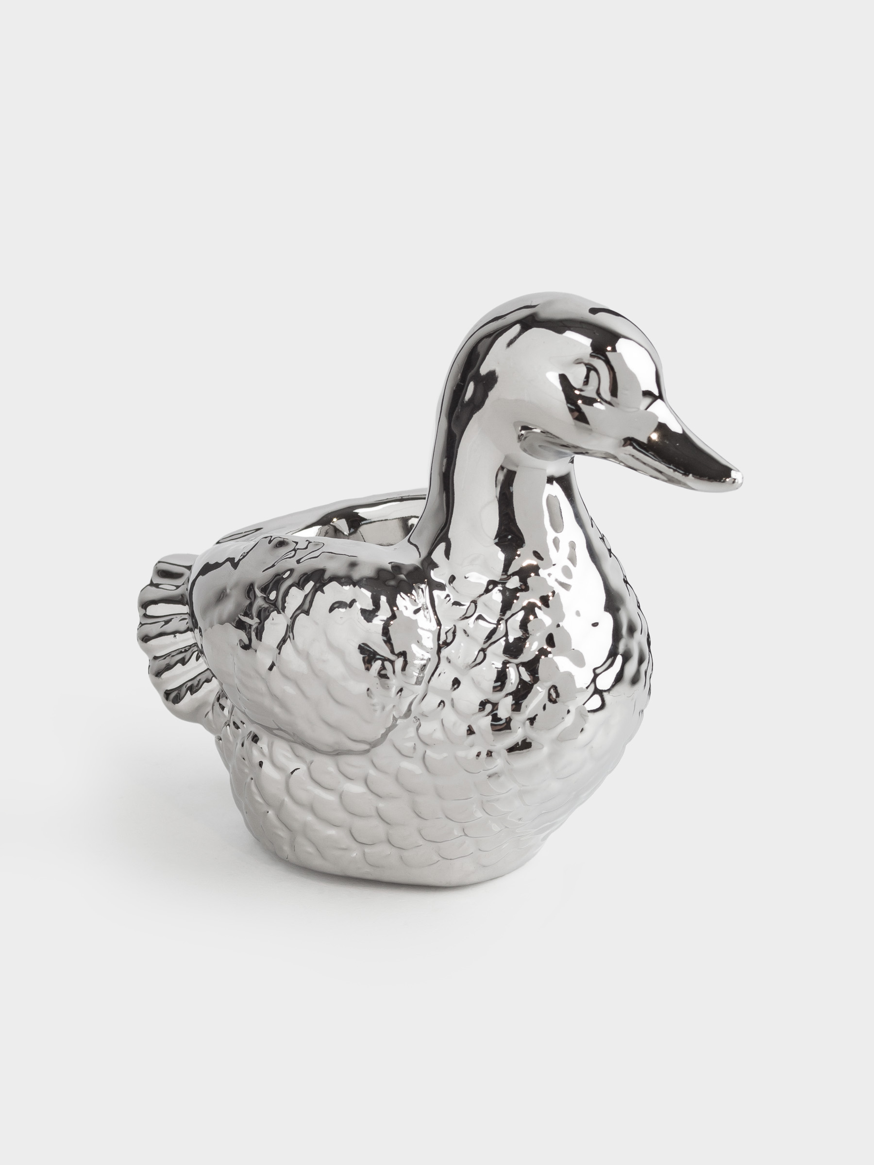 Toothpick stand, 10 cm, ceramic, silver, Duck, Harmony, image-1