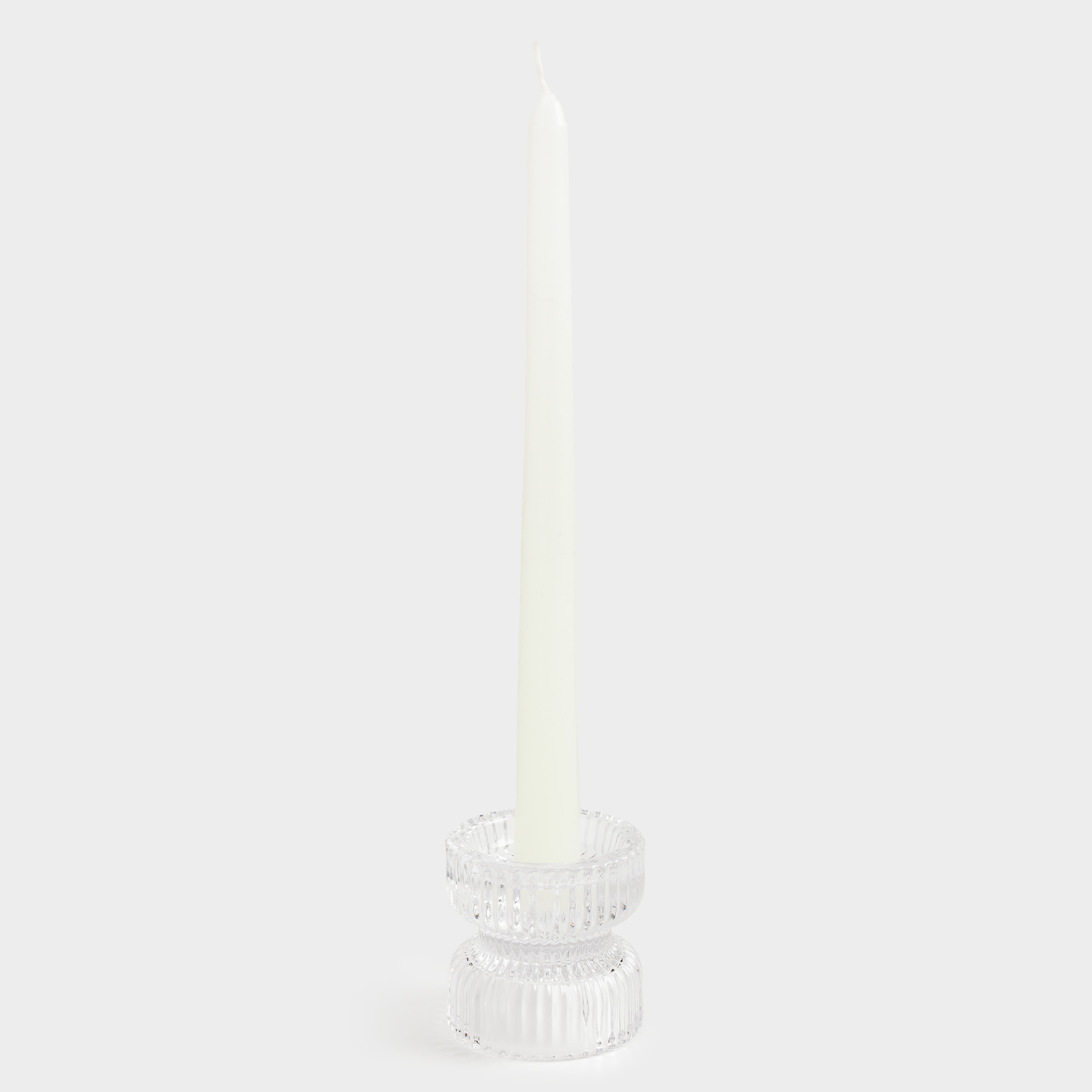 Candlestick, 6 cm, for thin / tea candles, glass, Ribedic, image-2