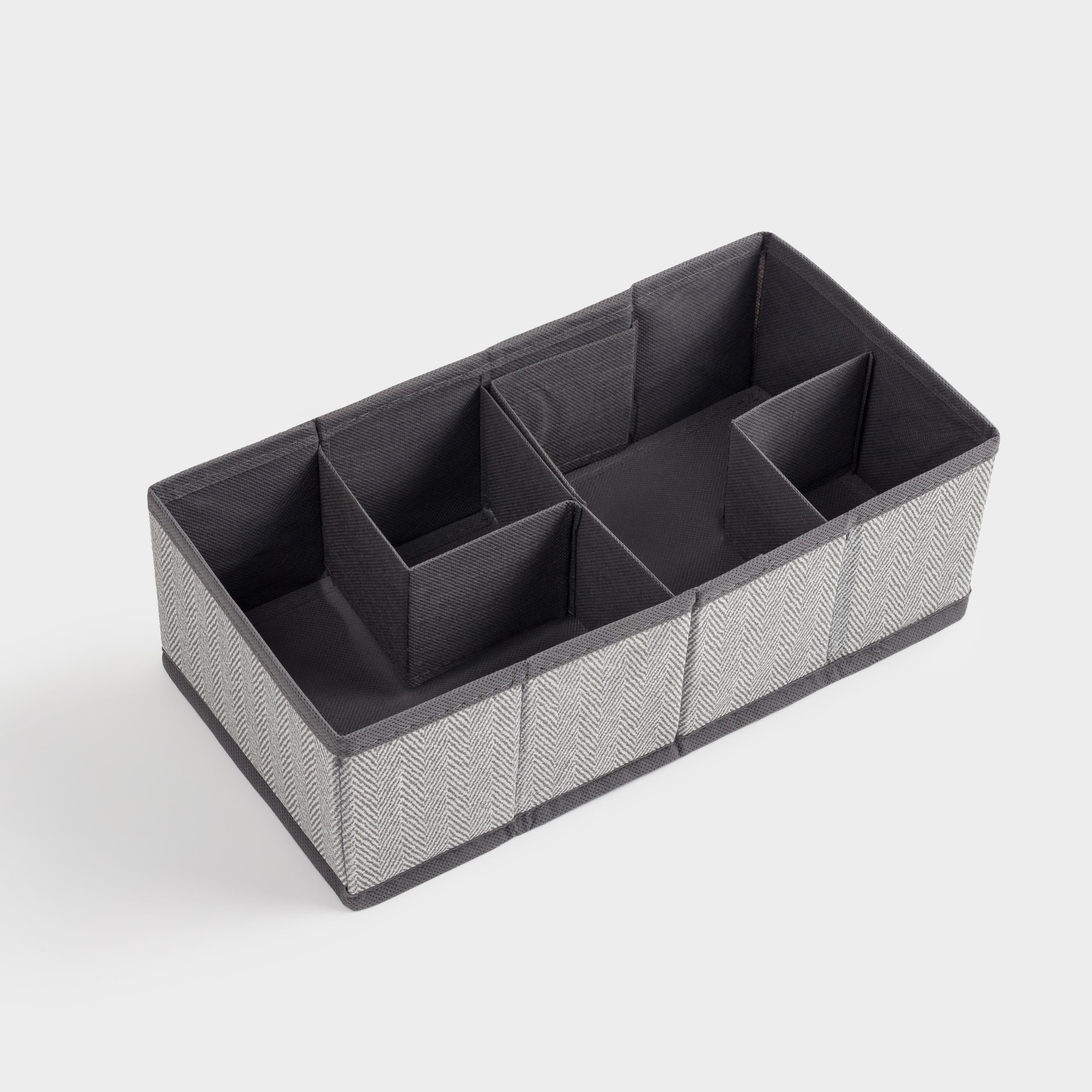 Organizer-divider for drawers, 32x16 cm, 8 units, textile, gray, Pedant new