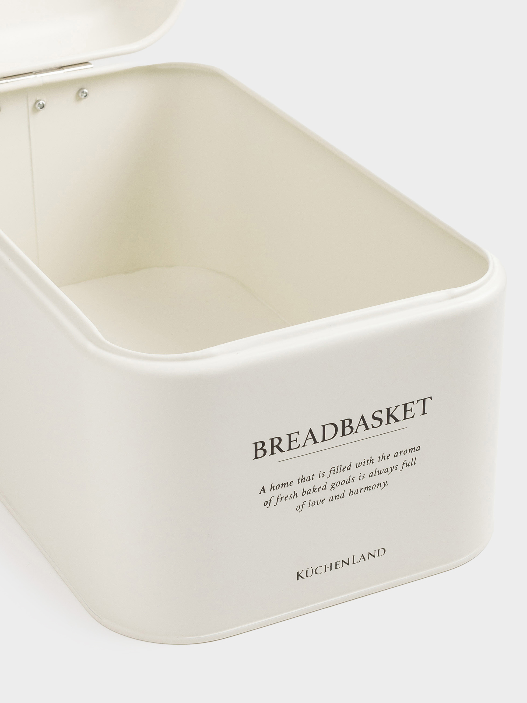 Bread box, 32x18x16 cm, metal / wood, rectangular, milky, Course, image-4