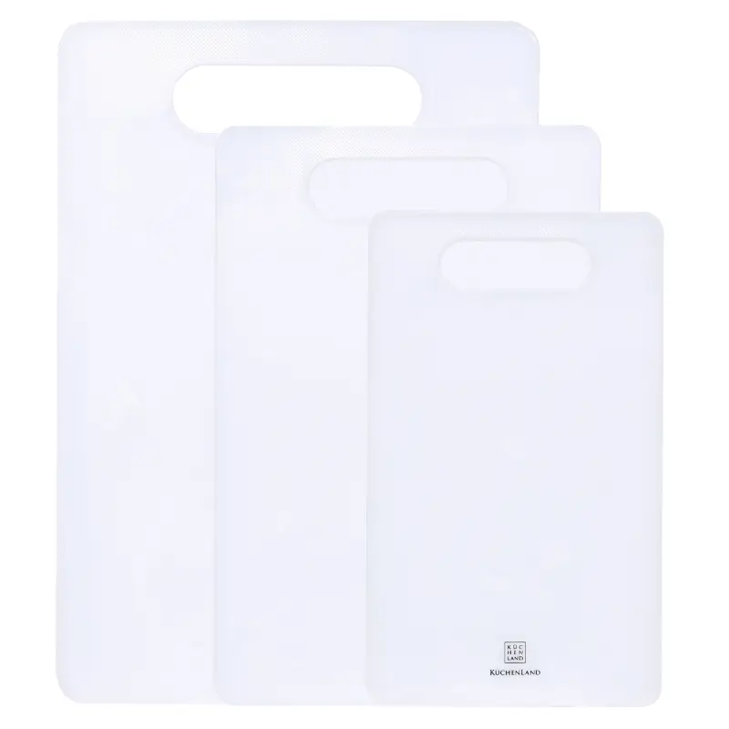 Cutting boards set, 25/30/35 cm, 3 pcs, rectangular, plastic, white, Maniera ,image-0