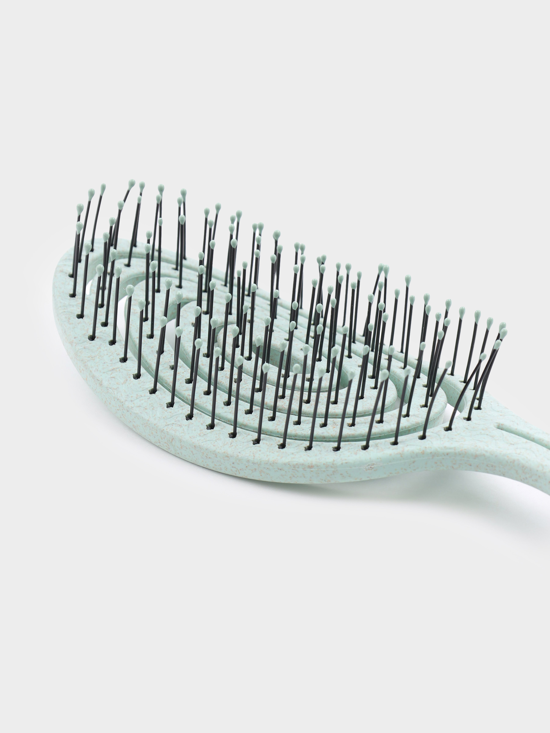Hair massage comb, 22 cm, vegetable fiber / plastic, green-blue, Zipo, image-4