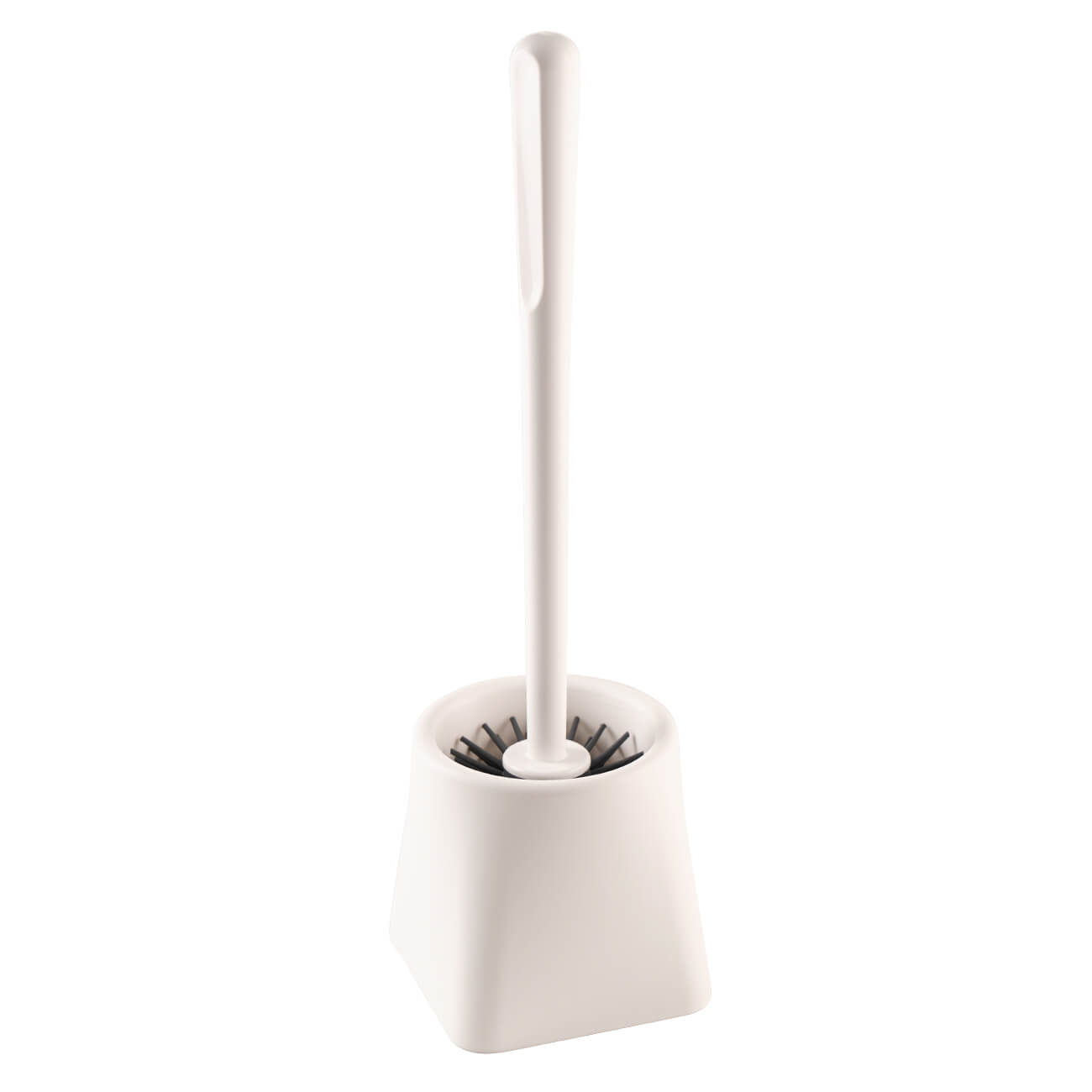 Toilet brush, 35 cm, with stand, rubber / plastic, white, Click изображение № 1