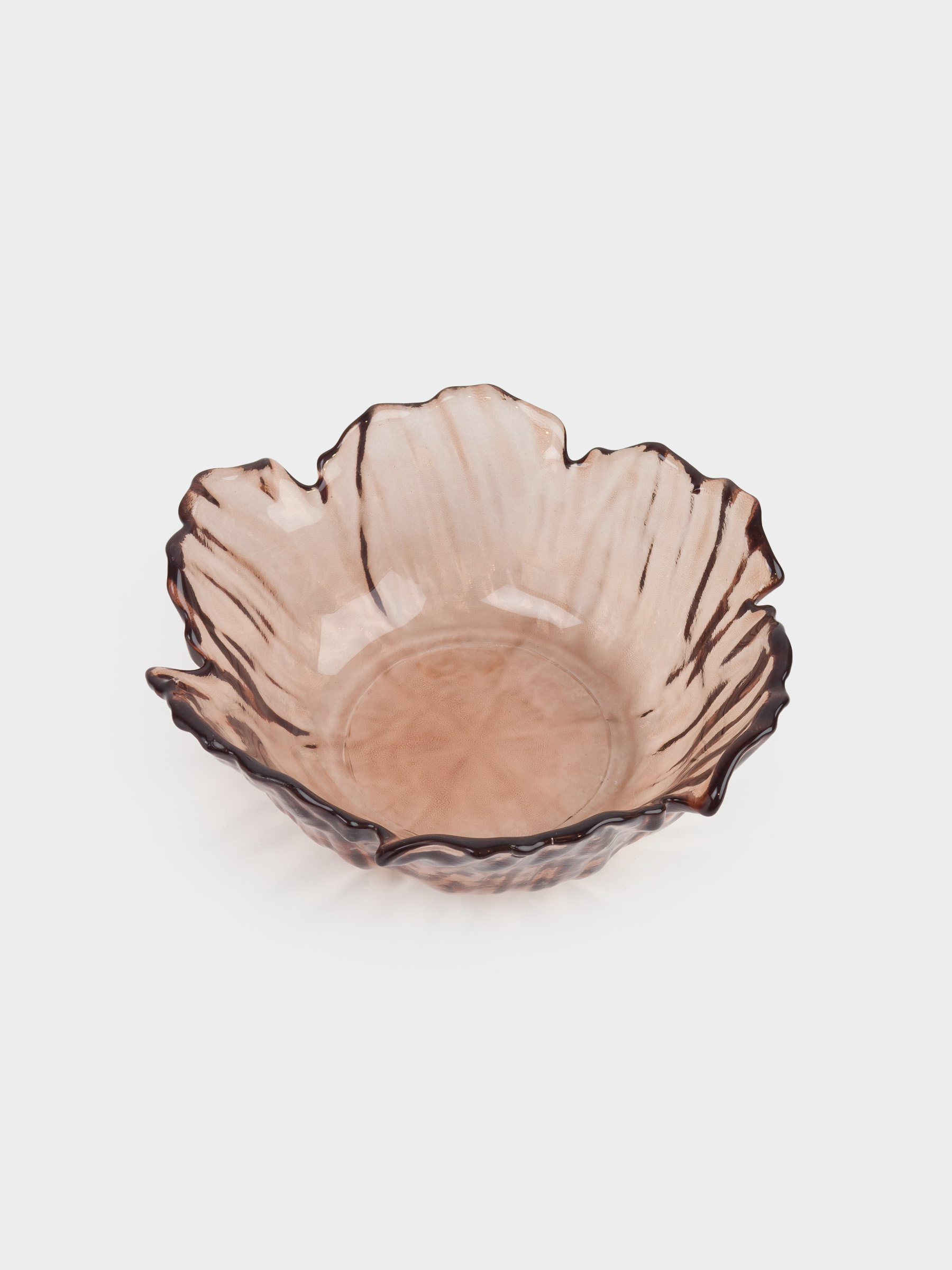 Salad bowl, 15x6 cm, 300 ml, glass, brown, Flower, Sahara, image-1