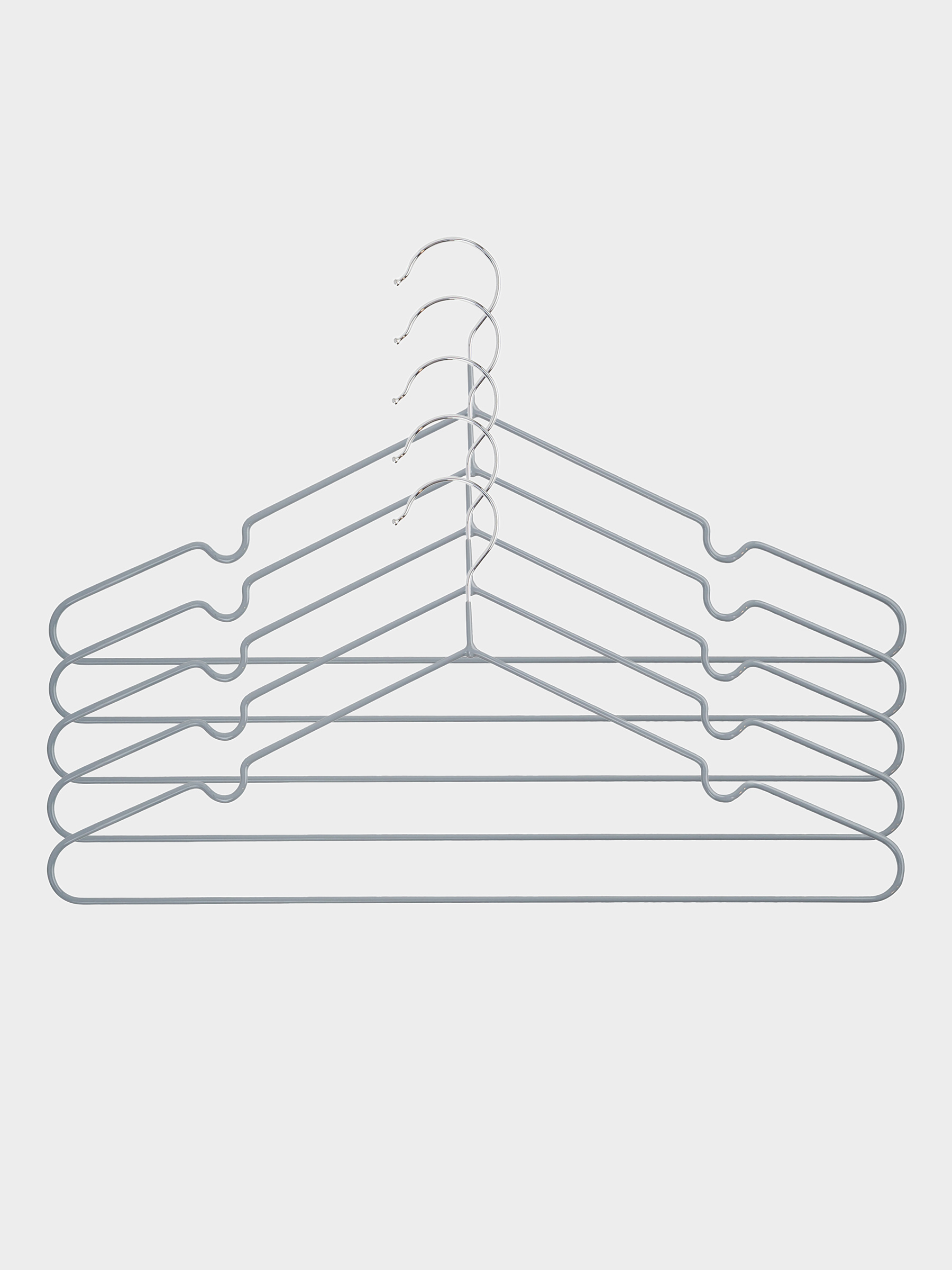 Hanger, 40 cm, 5 pcs, metal coated, gray, Colorful house, image-1