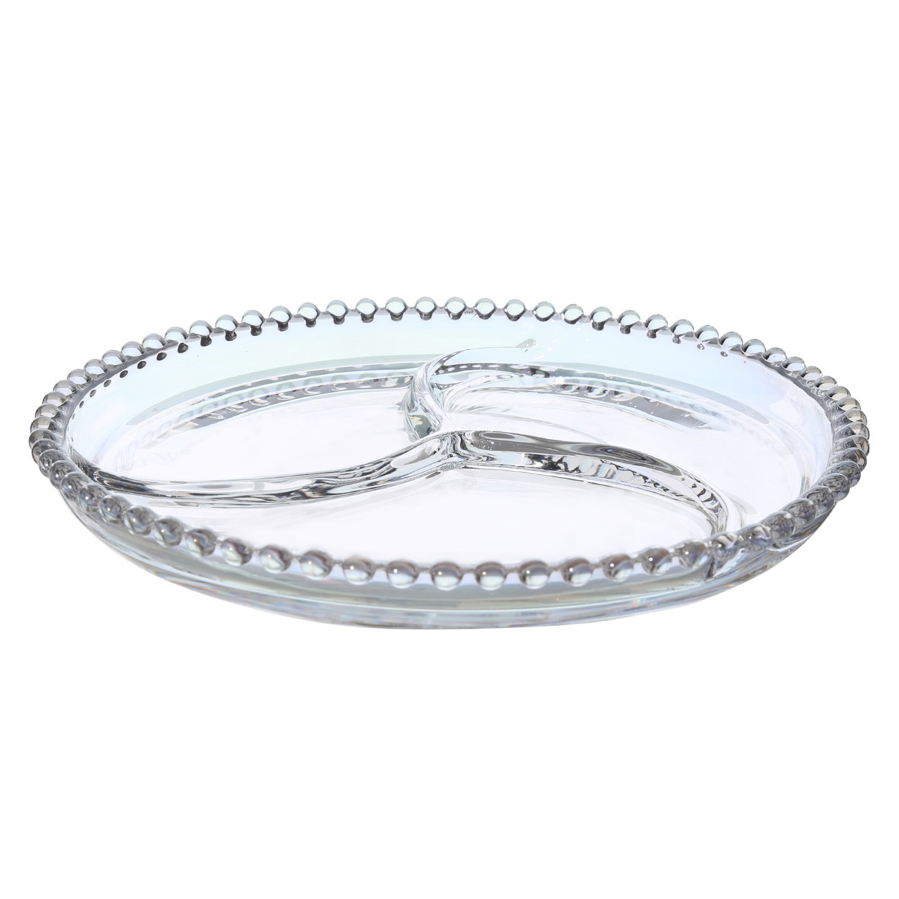 Menagerie, 23 cm, 3 otd, glass, round, mother-of-pearl, Moon, image-0