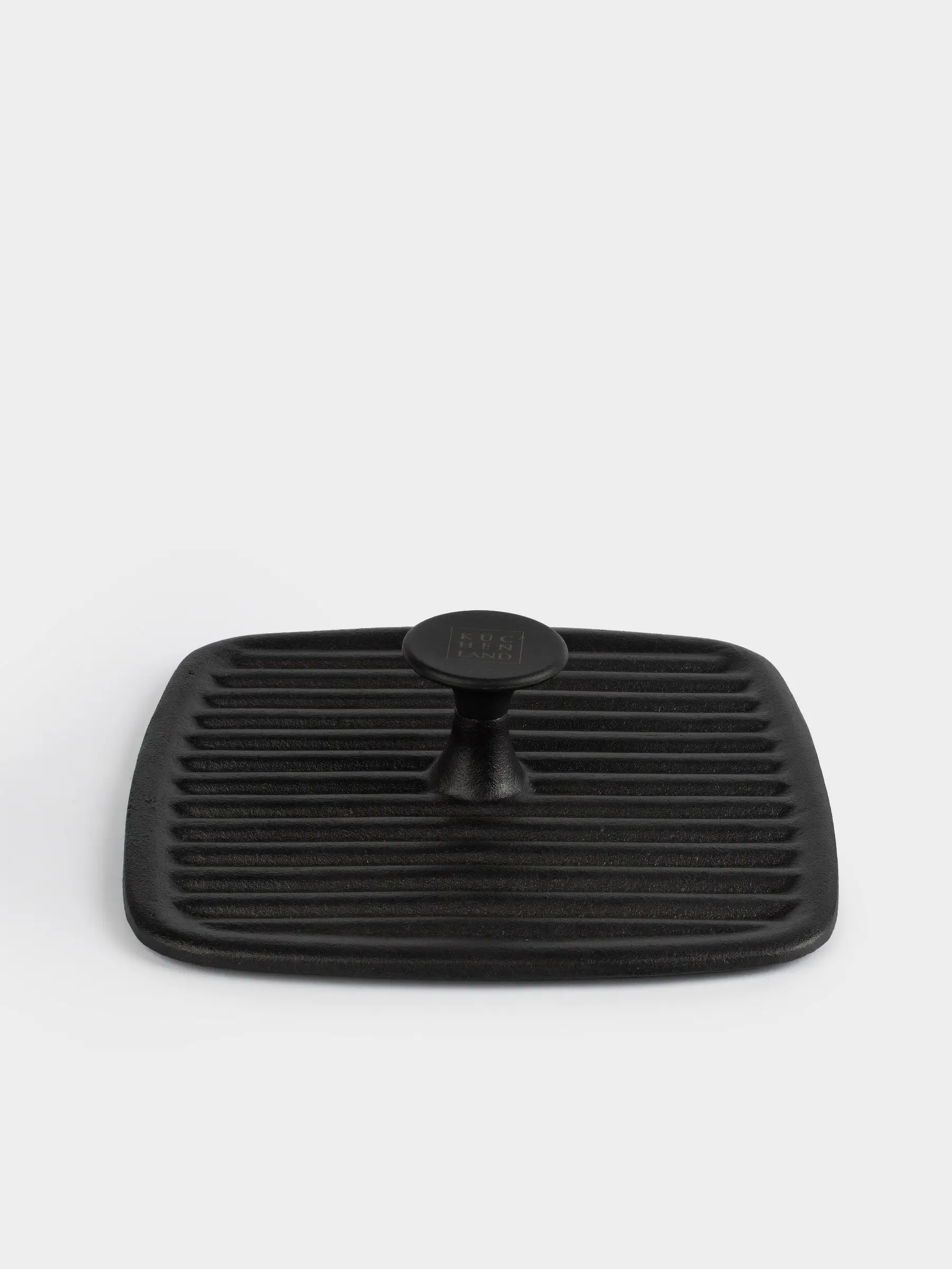 Grill press cover, 23 cm, cast iron, square, Black, Authentic