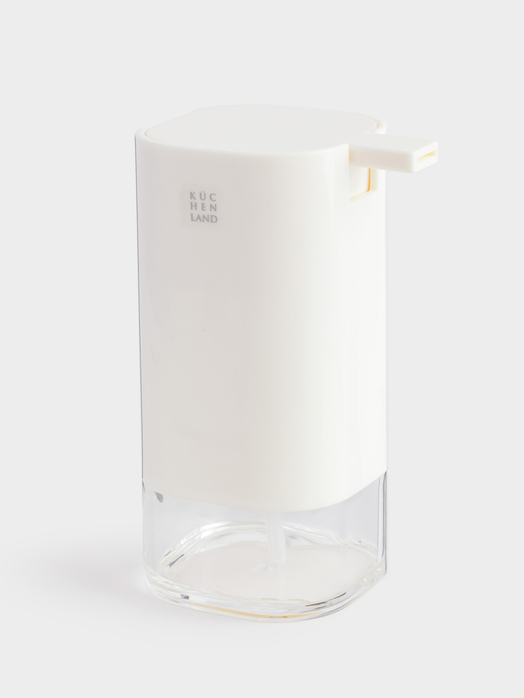 Liquid soap dispenser, 440 ml, plastic / acrylic, milky, Eleos, image-2