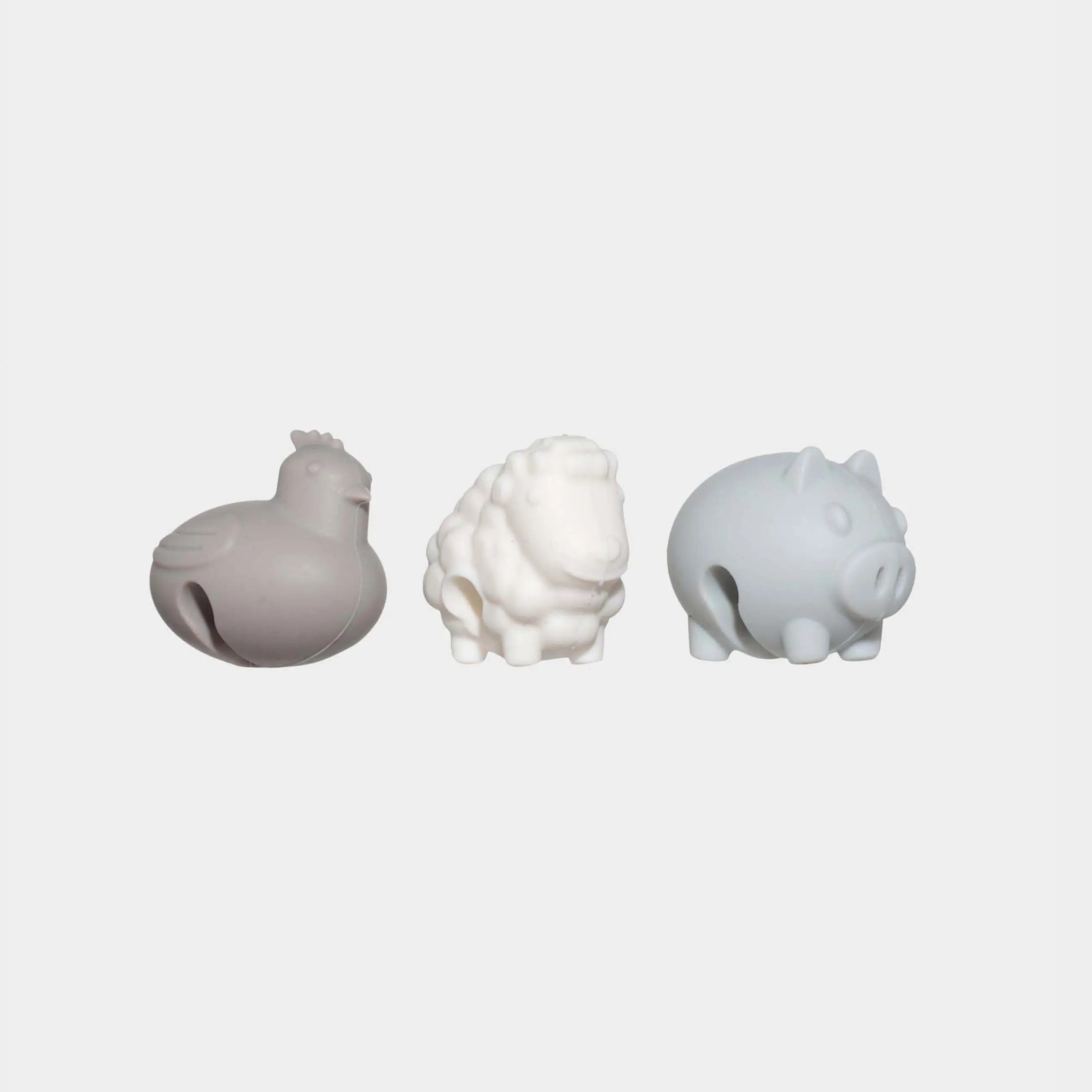 Pot lid holder, 3 pcs, Silicone, Mix, Animals, Soft kitchen