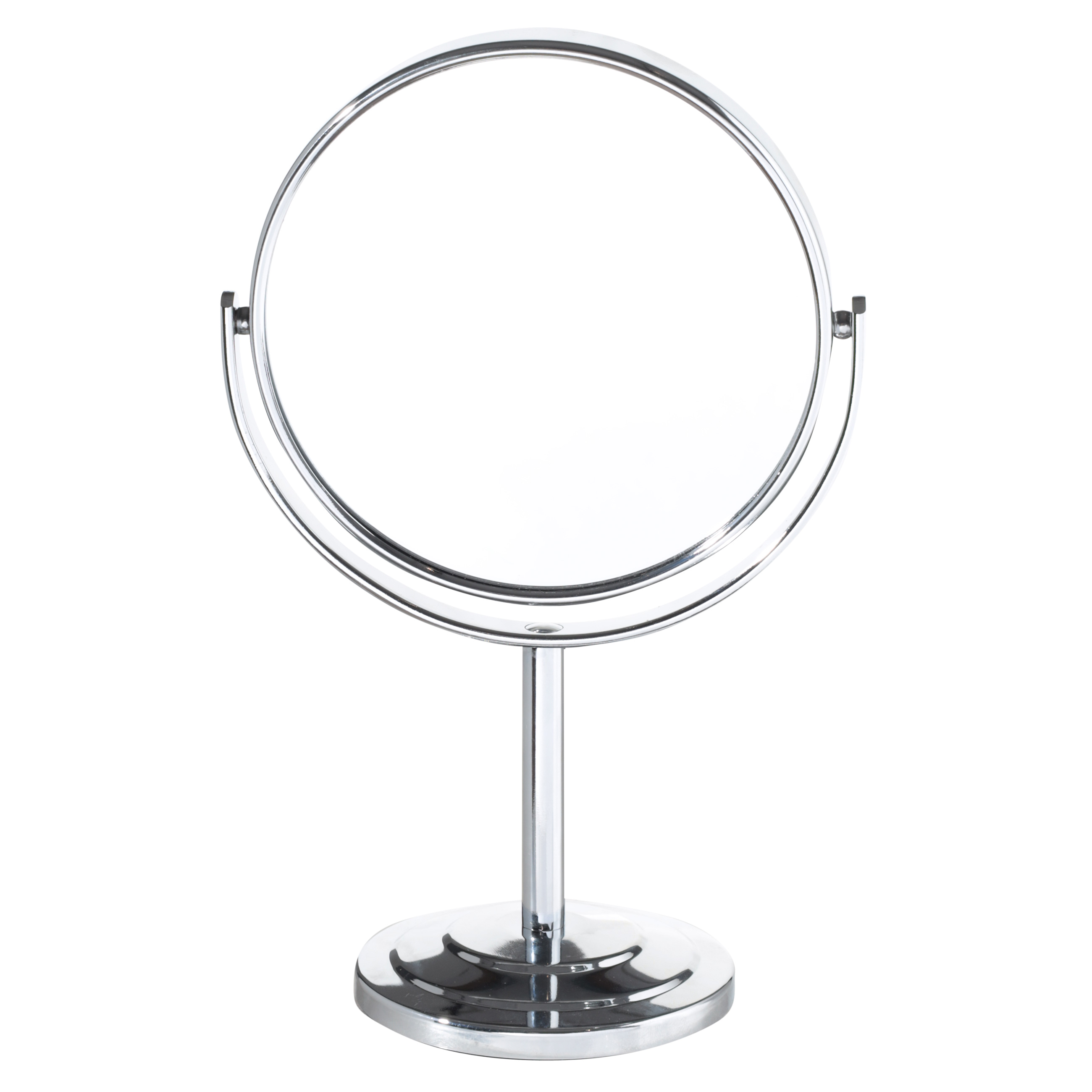 Table mirror, 22 cm, double-sided, on a leg, steel, round, Fantastic