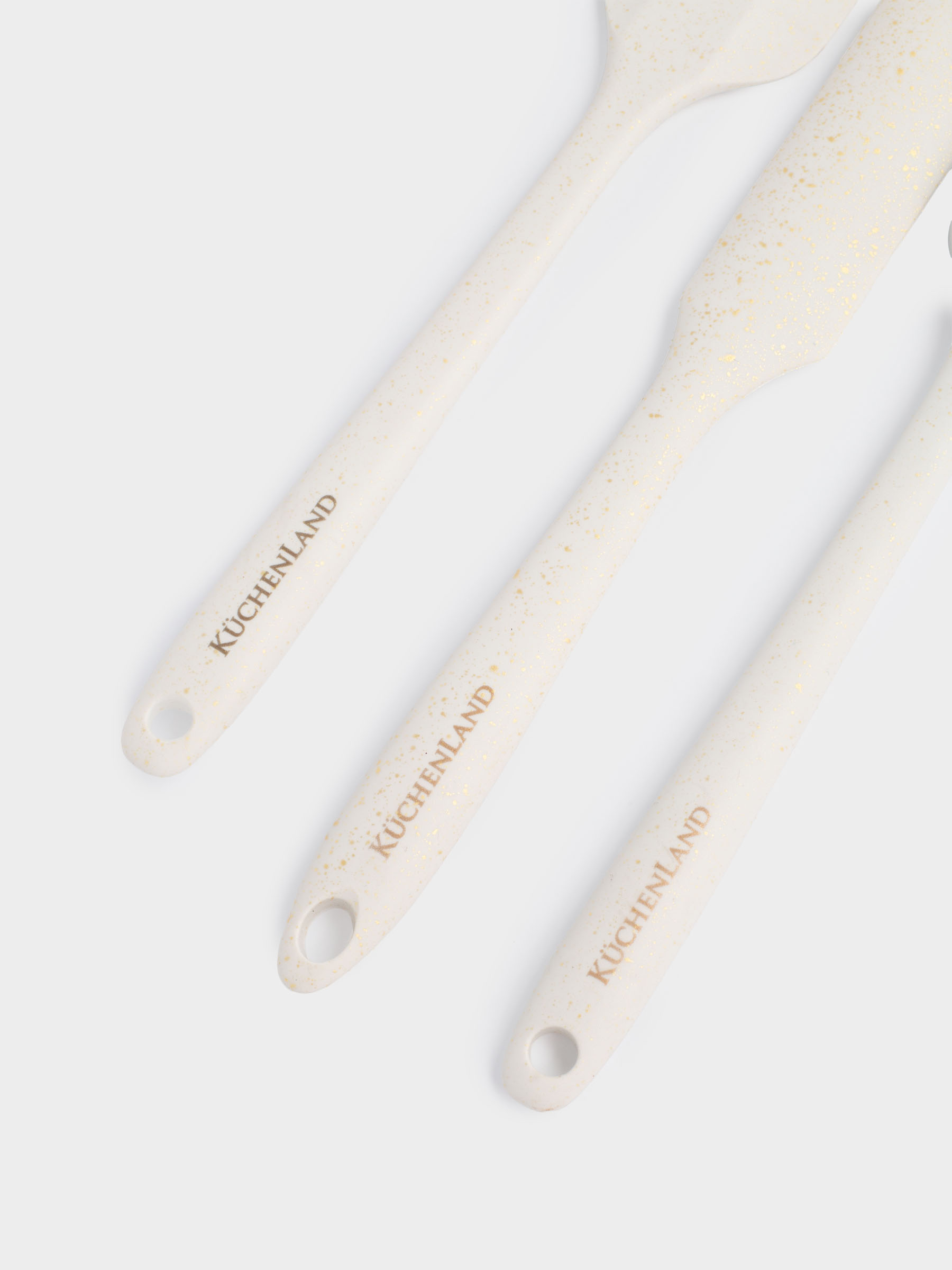 Pancake baking set, 3 items, spatulas/brush, silicone, ecru, speckled bakery speckled, image-2