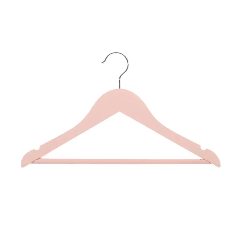 Hanger, 35 cm, 3 pcs, children's, wood, pink, Wooden house