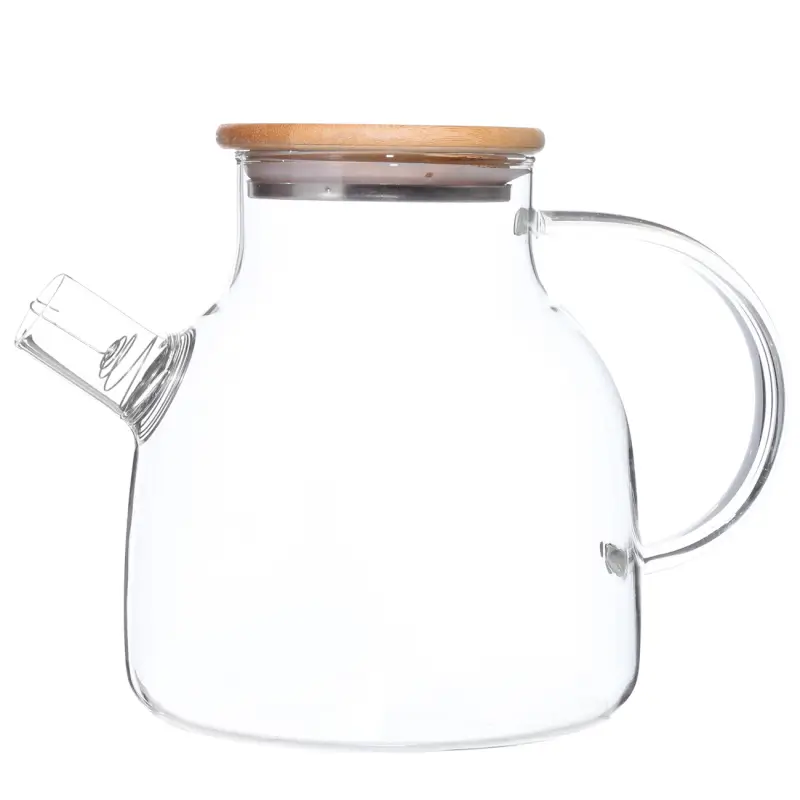 Teapot, 1.2 l, with filter, glass B / wood, Poise ,image-0