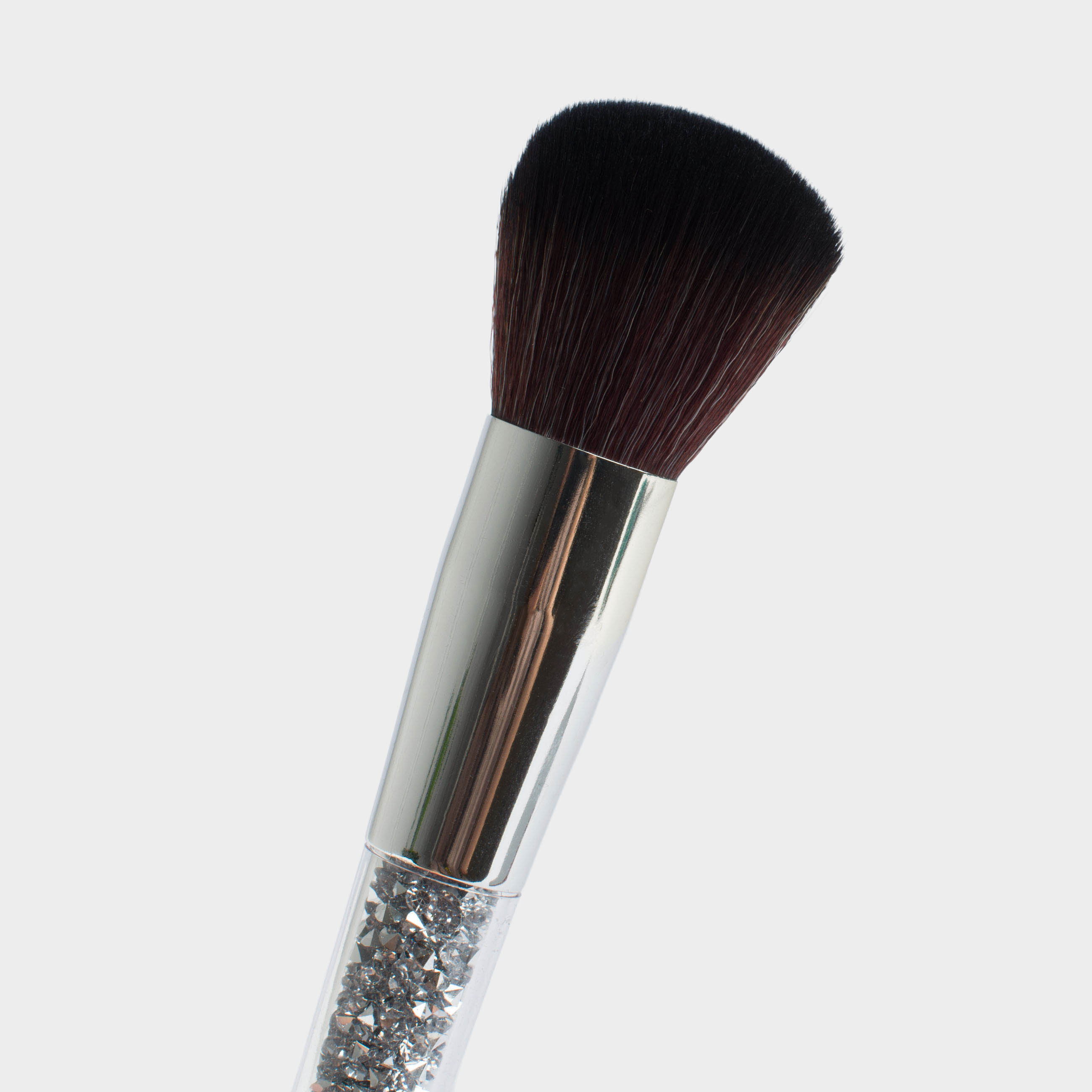 Powder brush, 16 cm, artificial pile / plastic, Silver, Beauty makeup, image-5