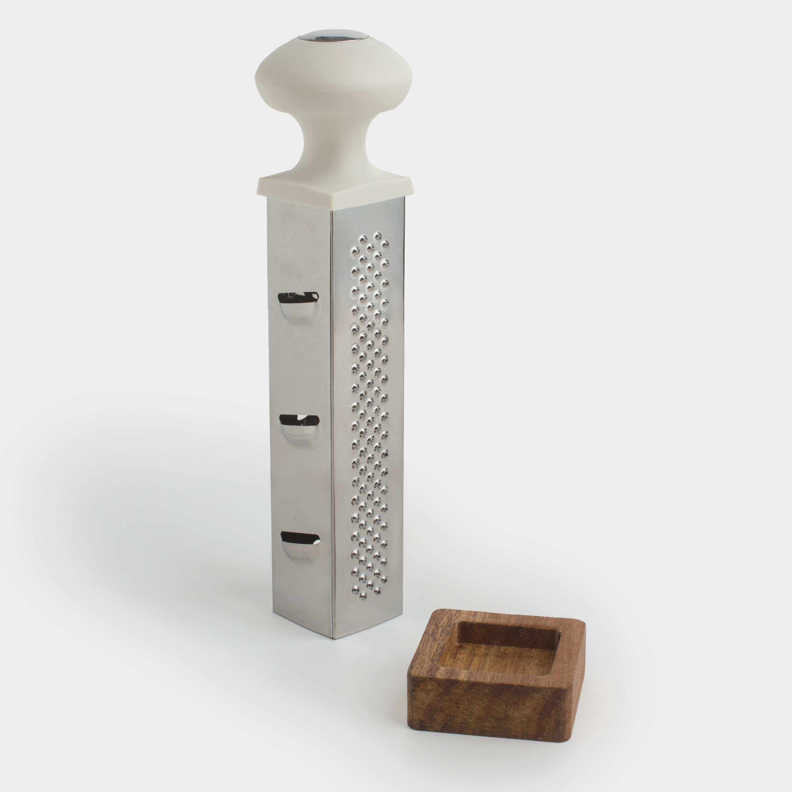 Grater, 23 cm, on a stand, four-sided, steel / plastic / wood, Galori