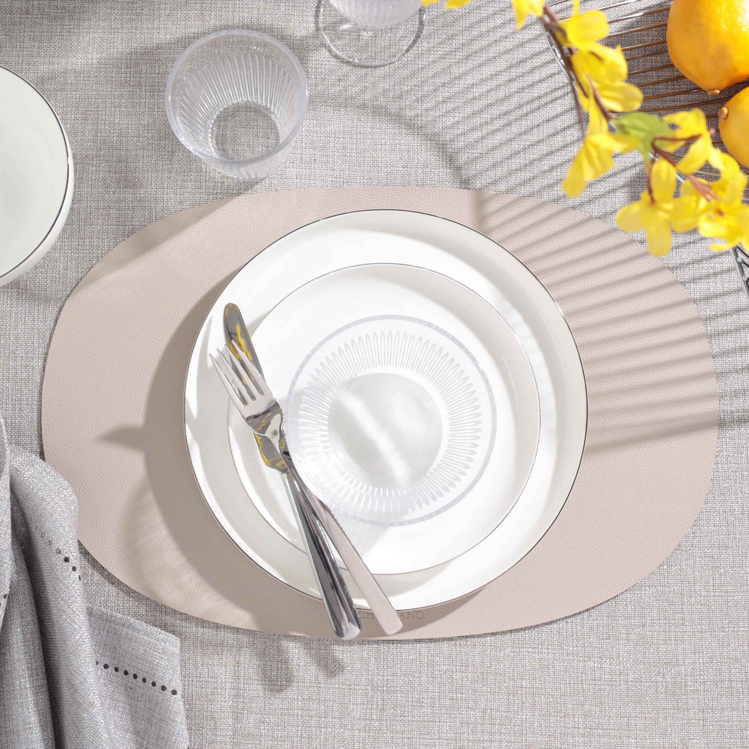 Placemat, 30x45 cm, PVC, oval, beige, Rock, image-2