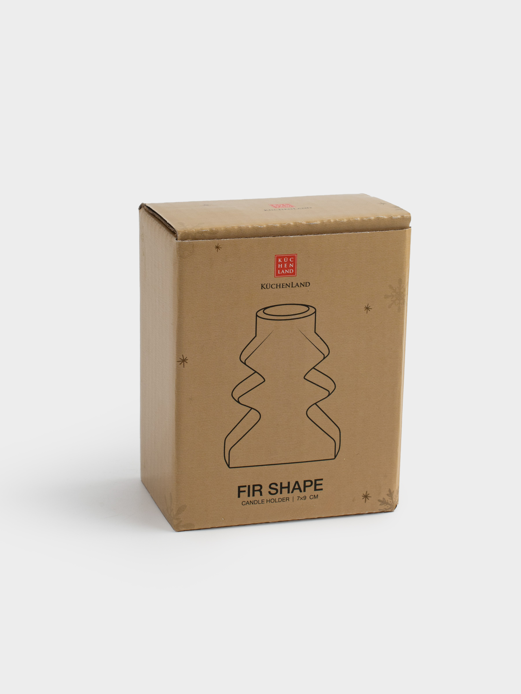 Candlestick, 9 cm, for a thin candle, glass, green, Christmas tree, Fir shape, image-4