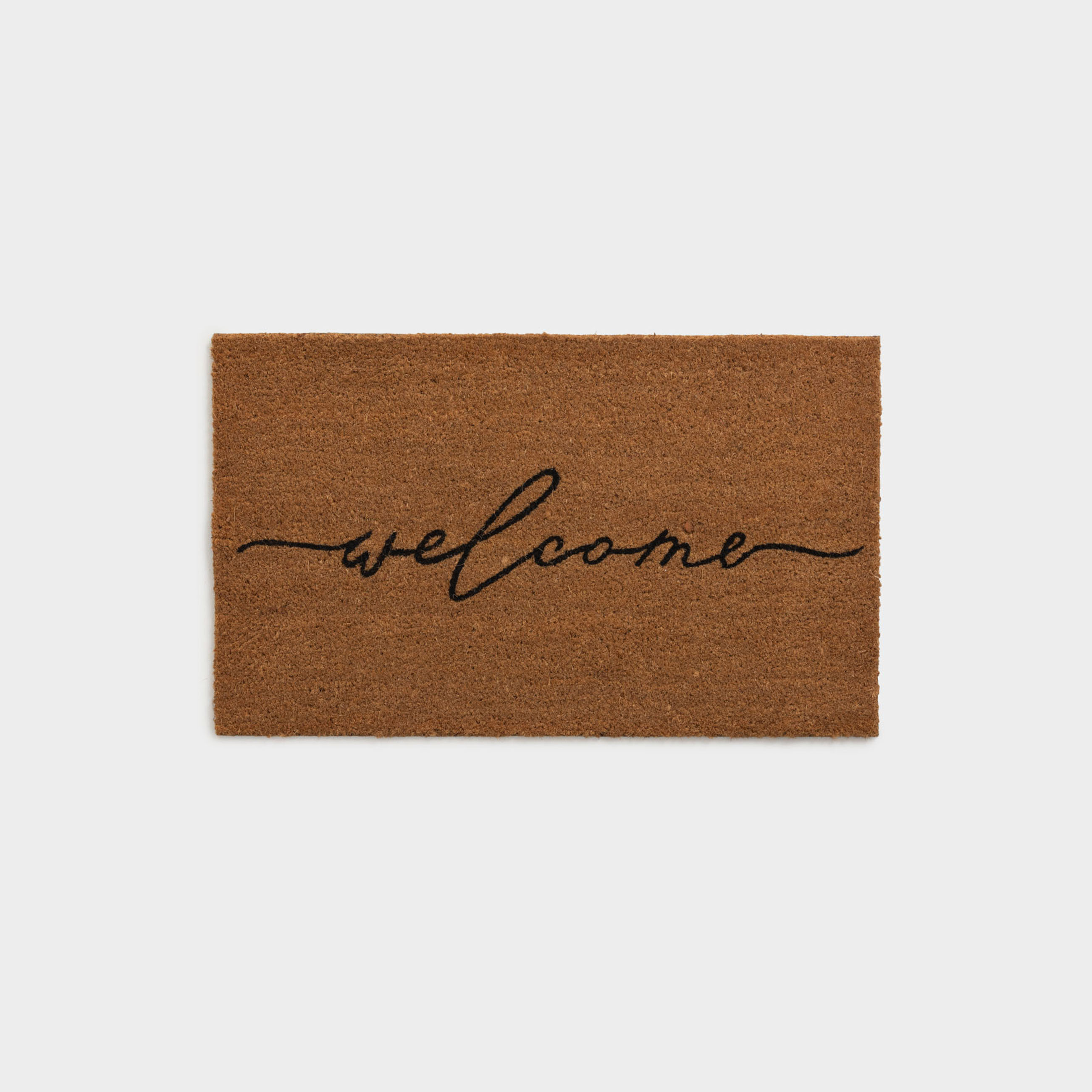 Door mat, 45x75 cm, coconut / pvc, brown, Welcome, Home deco