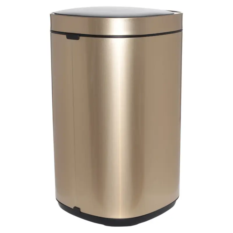 Trash can, 40 l, touch-sensitive, steel/plastic, gold, Sensor bin