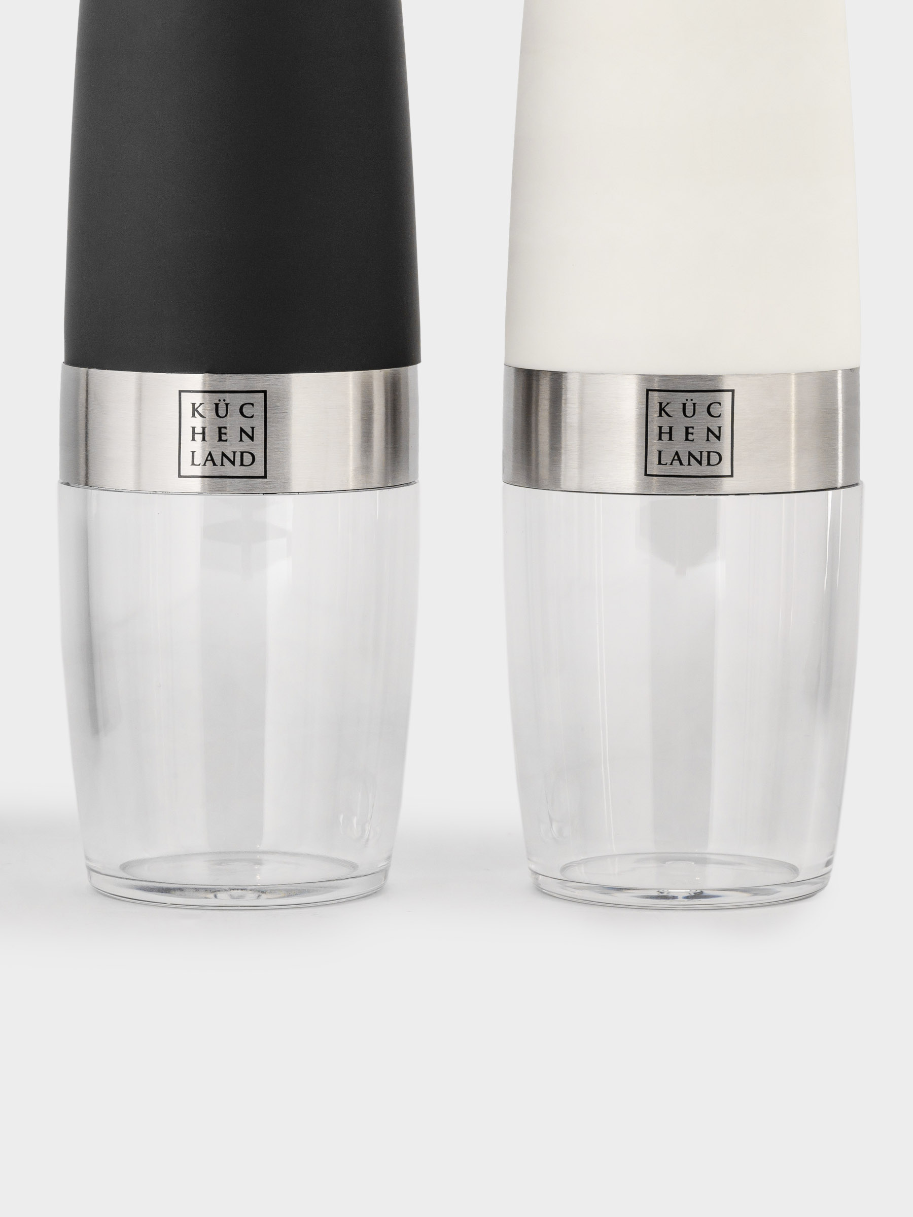 Spice mill, 20 cm, 2 pcs, Gravity, Plastic / Acrylic, LED W, Black / White, Spicy, image-5