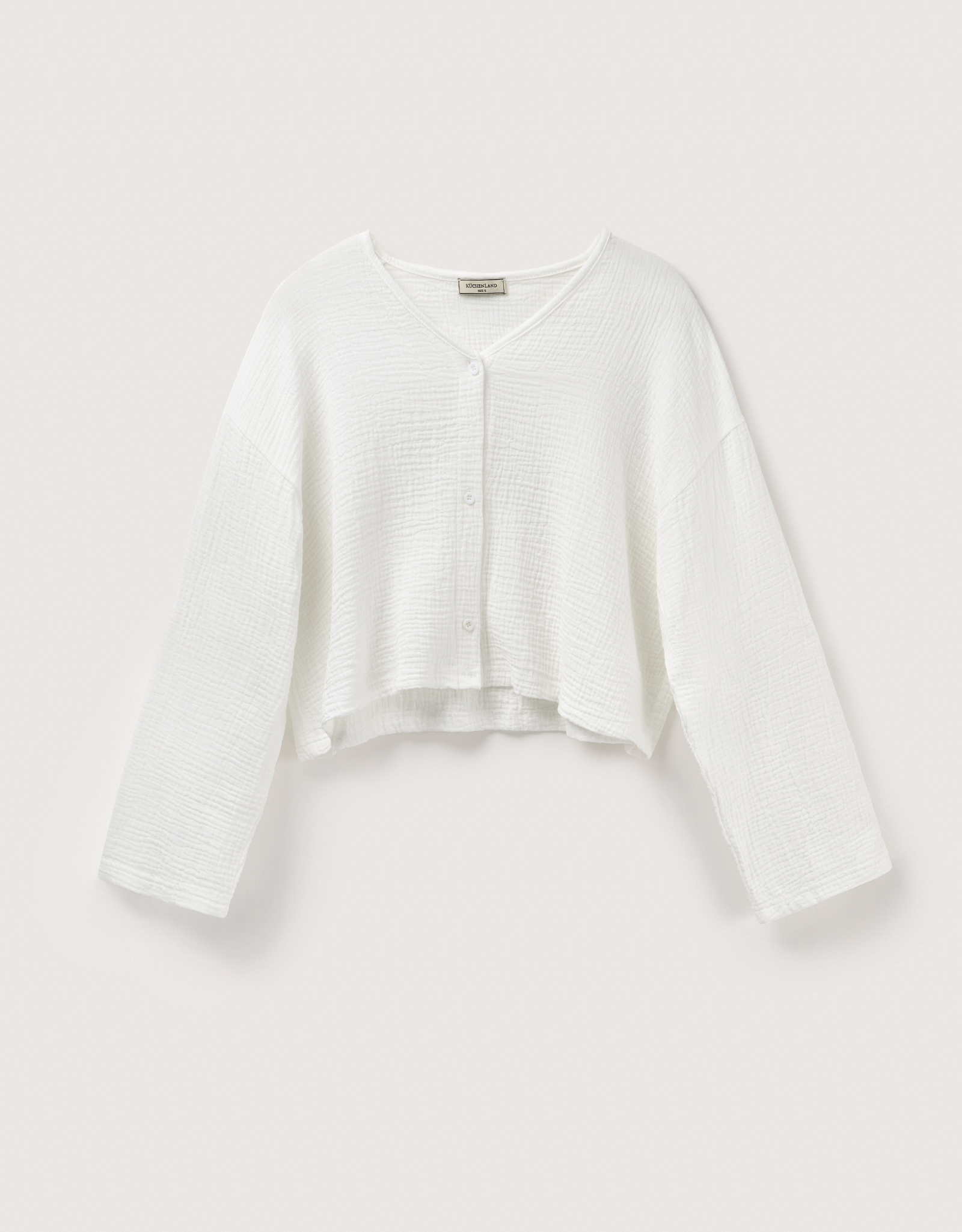 Women's shirt, size L, with short sleeves, muslin, white, Allison, image-6