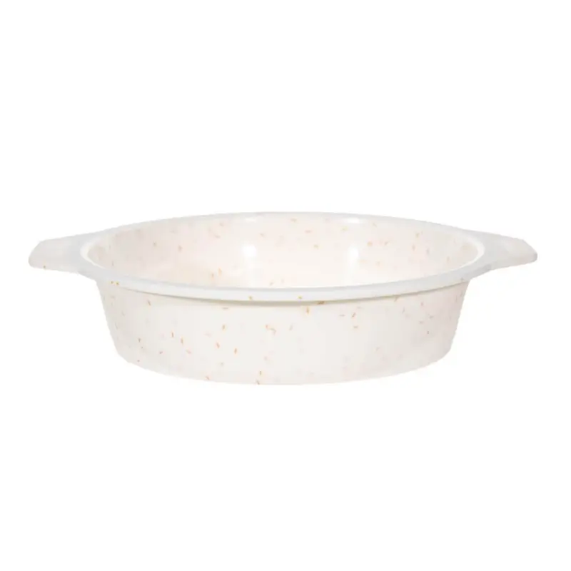 Baking dish, 25 cm, silicone / steel, round, milk, speckled, Bakery speckled