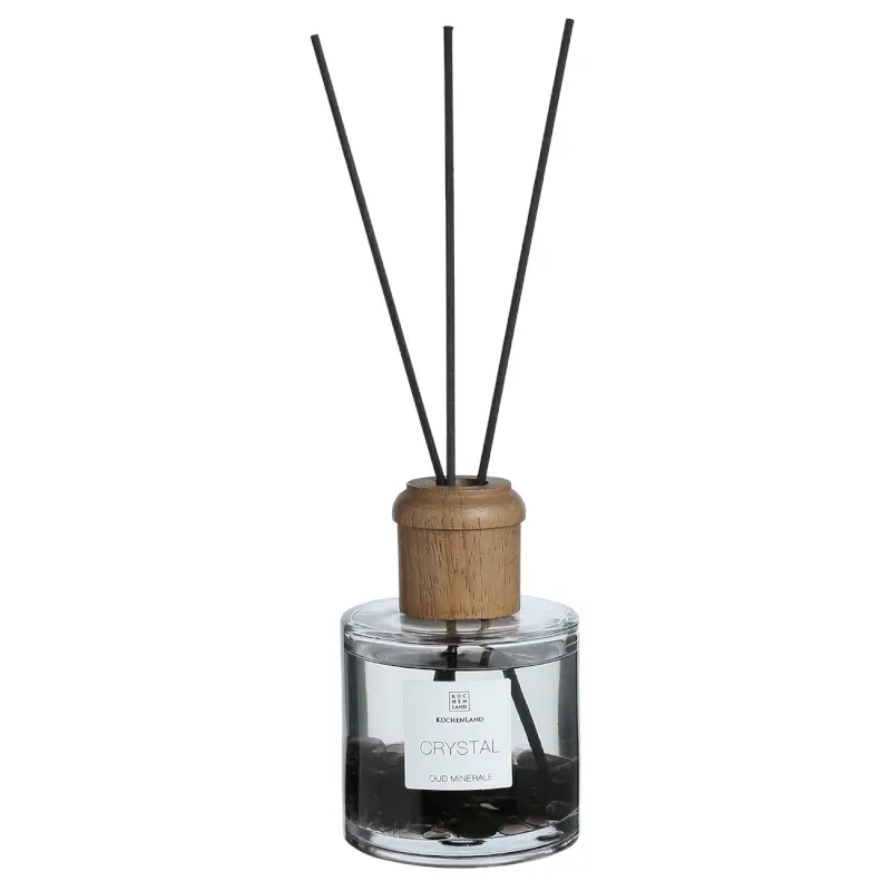 Aroma diffuser, 160 ml, with crystals, black, Oud Minerale, Crystal