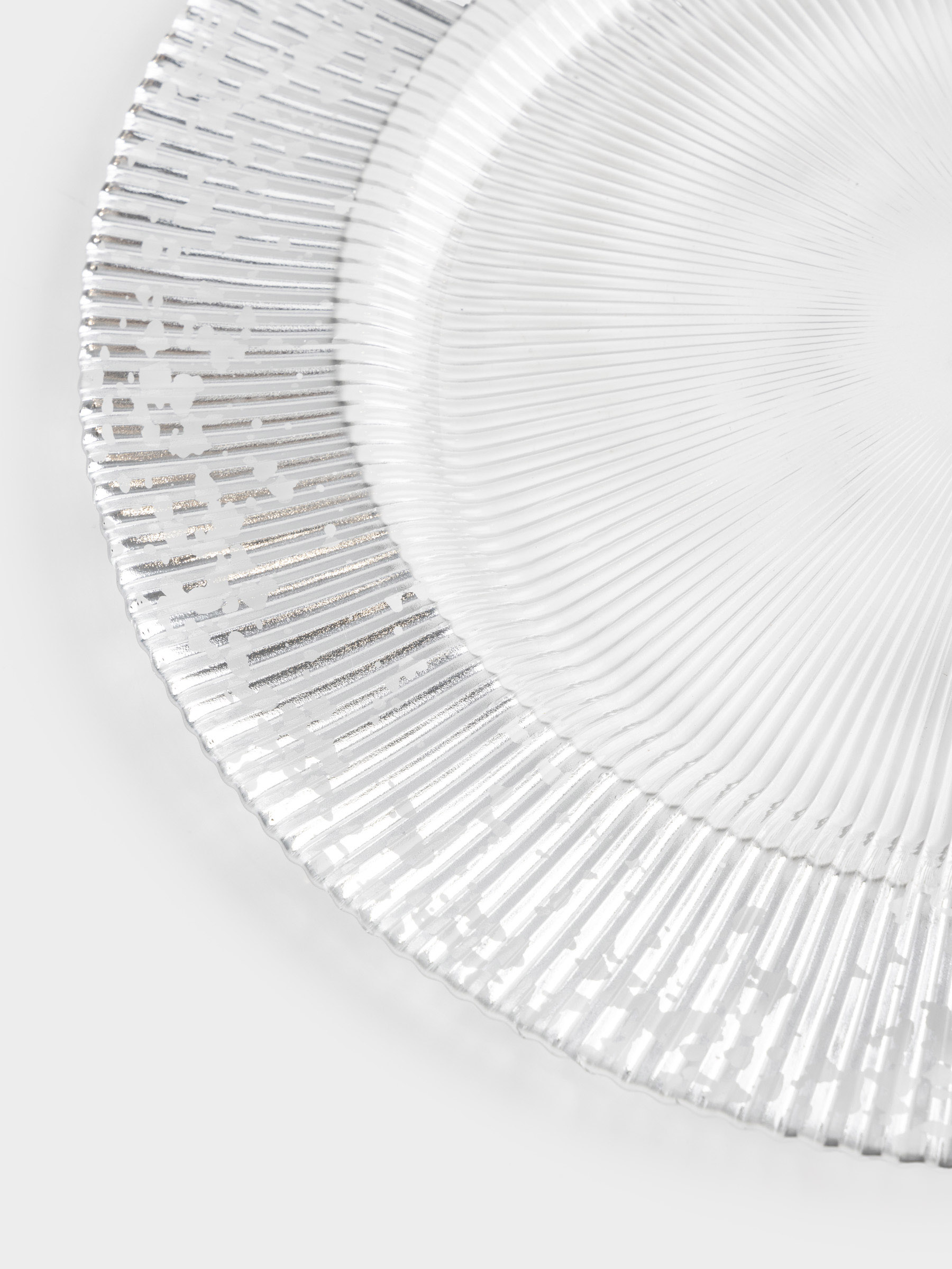 Charger plate, 33 cm, glass P, with silver glitter, Ribby, image-3