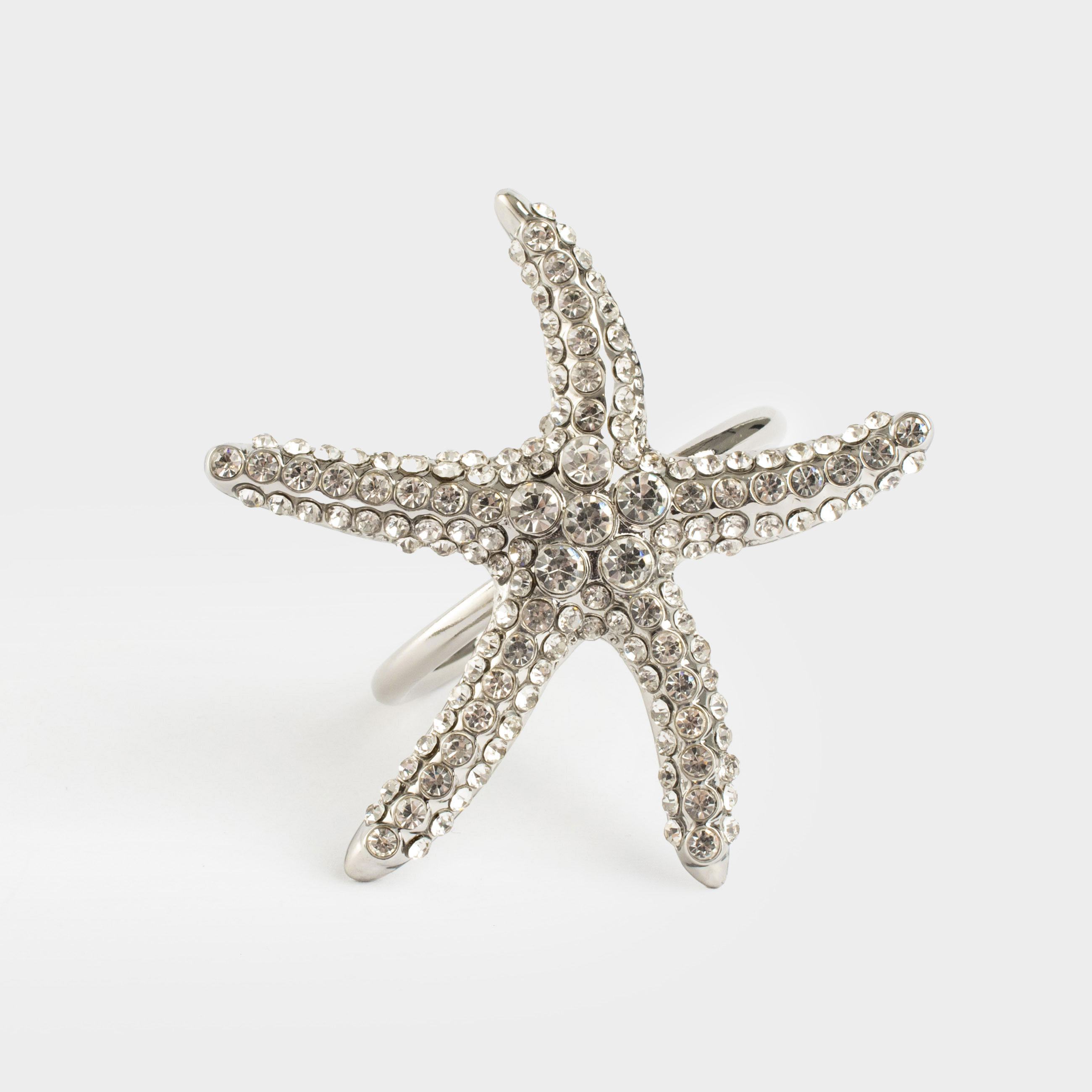 Napkin ring, 6 cm, metal, Silver, Starfish, Seaside, image-1