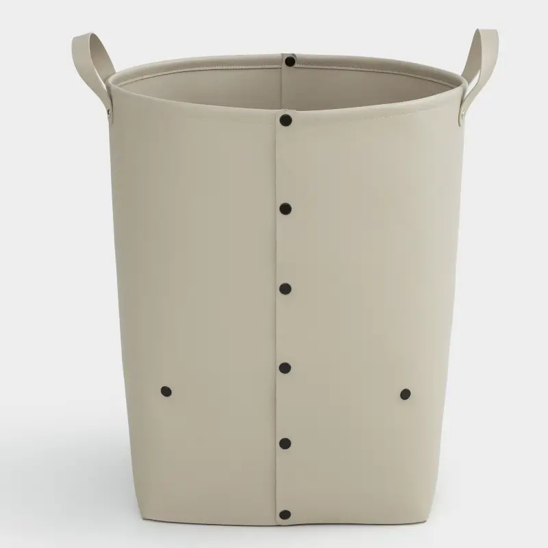 Storage bag, 30x30x45 cm, with handles, PU leather, Rectangular, Beige, Rock ,image-0