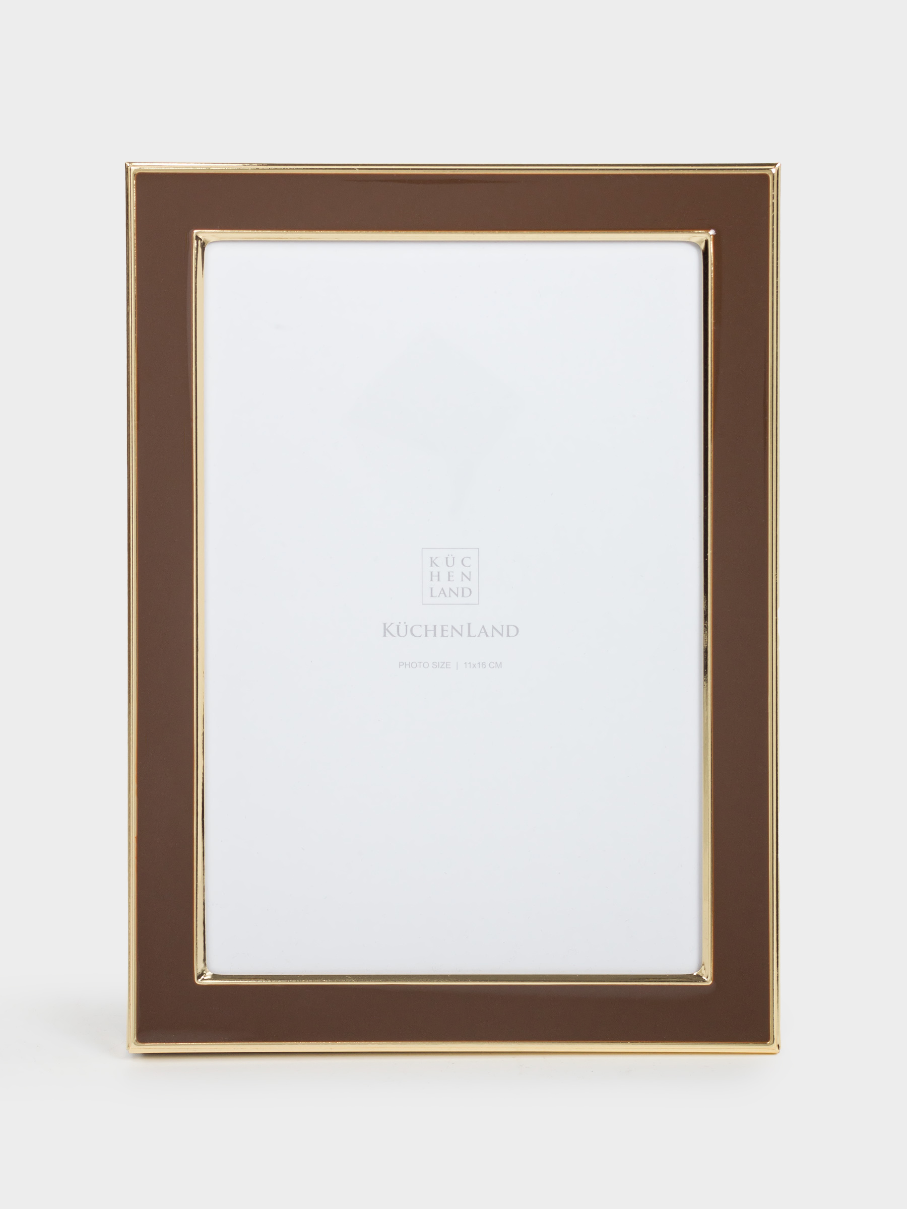 Photo frame, 16x18 cm, plastic / glass, brown, image-3