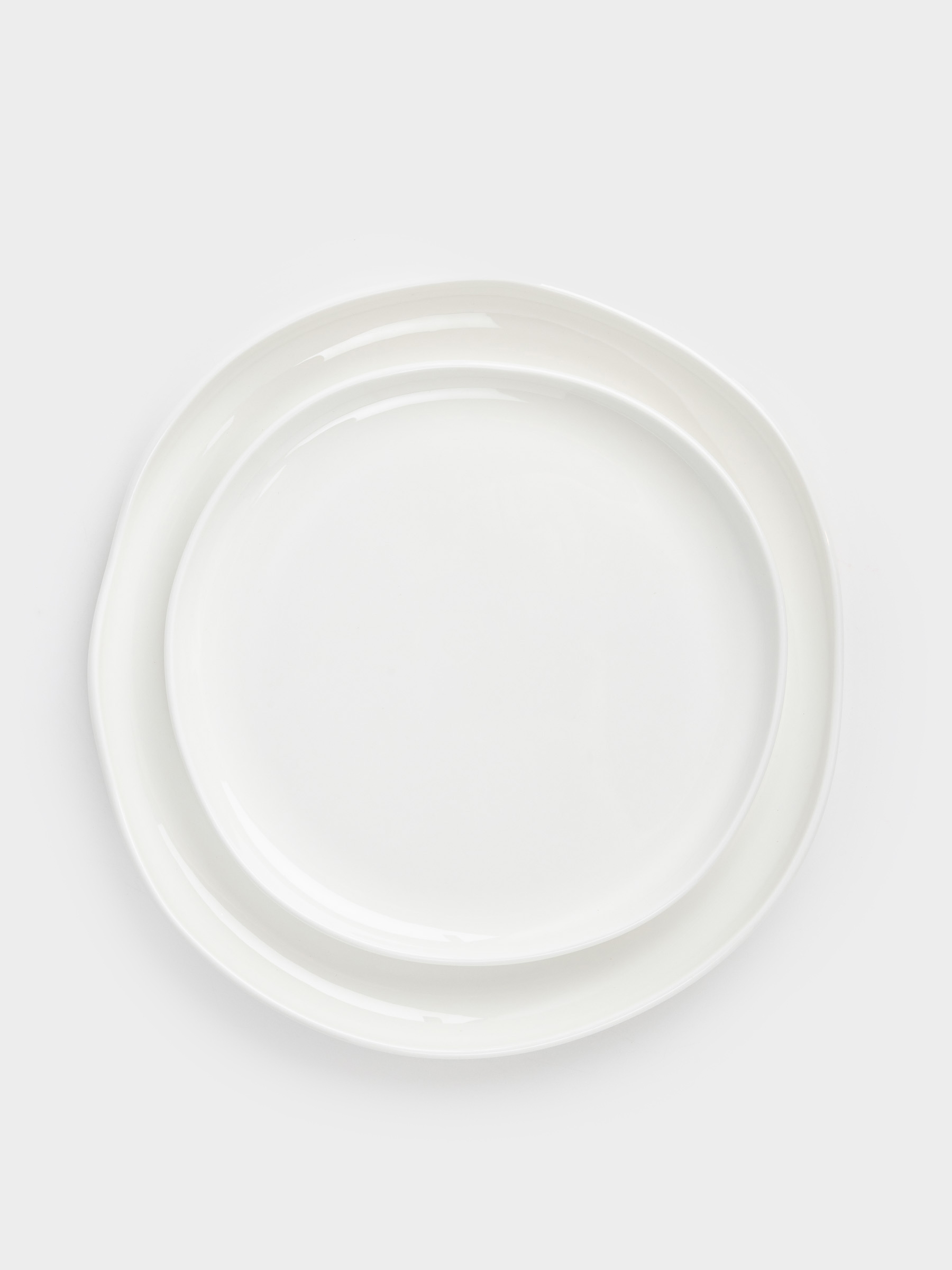 Dining set, 6 persons, 18 items, porcelain F, white, Uneven edge, Vergaleo, image-2