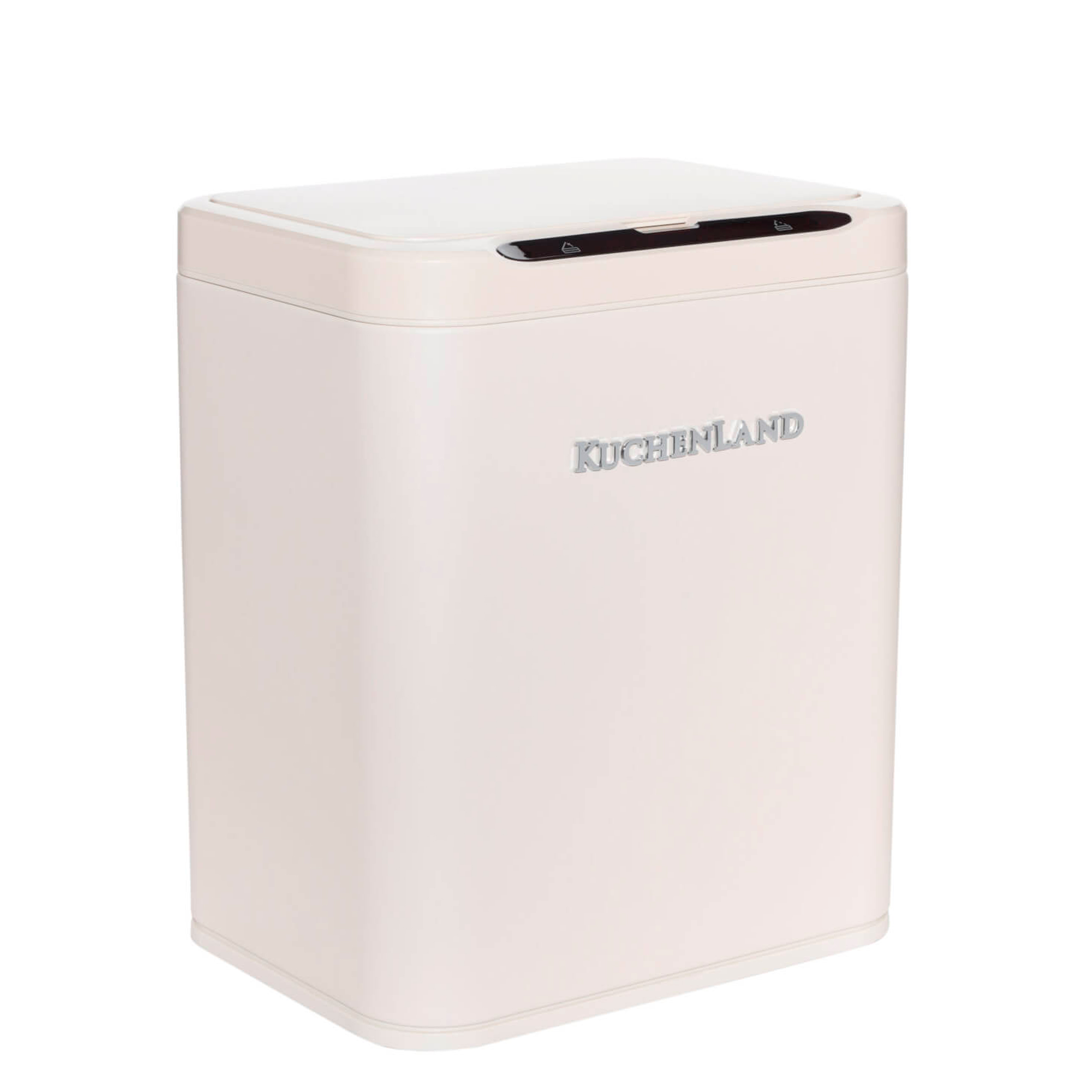 Trash can, 13 l, touch-sensitive, steel/plastic, rectangular, beige, Vintage kitchen, image-0