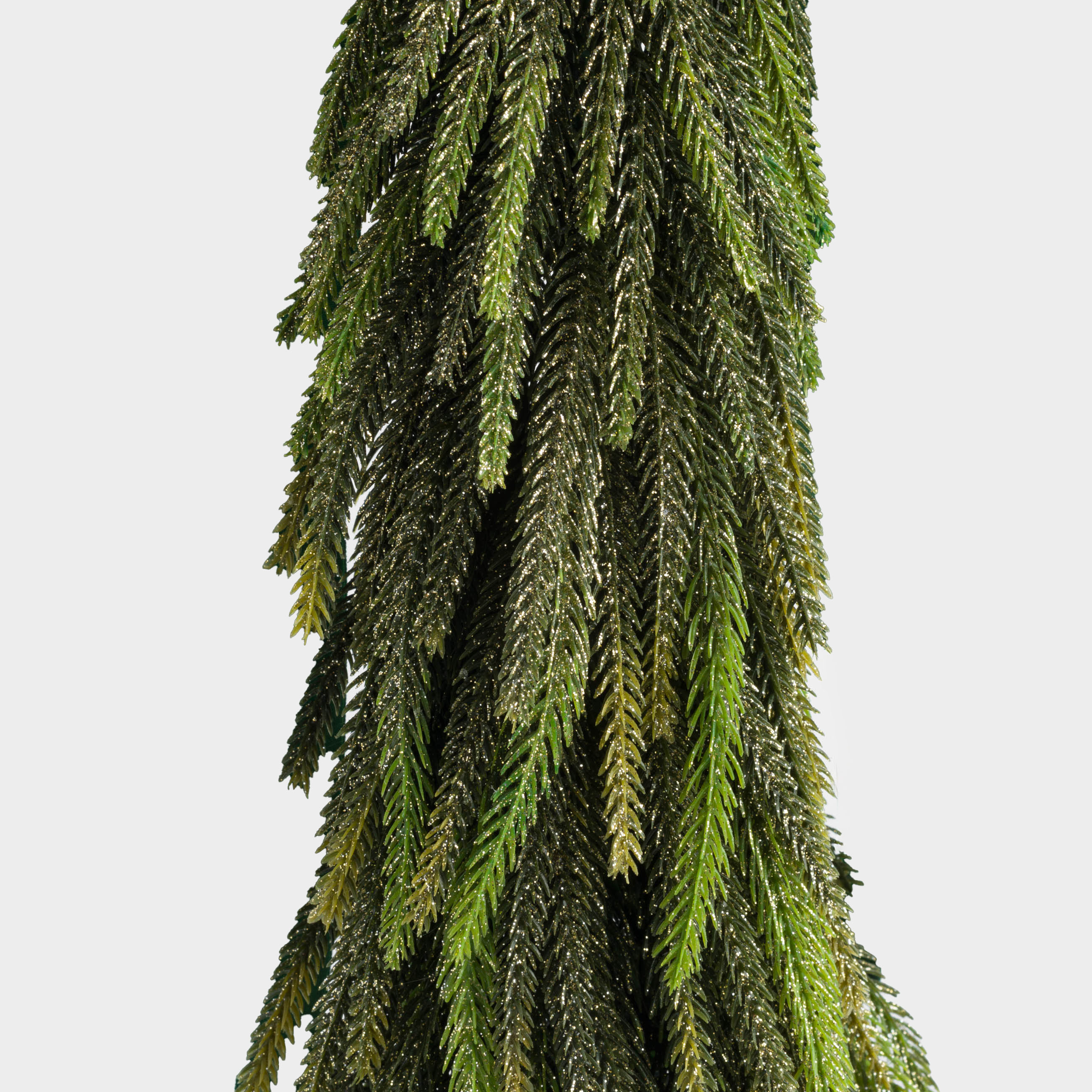 Artificial spruce, 47 cm, in craft, polyethylene, Spruce with a green bow and ball, Conifer curved, image-1