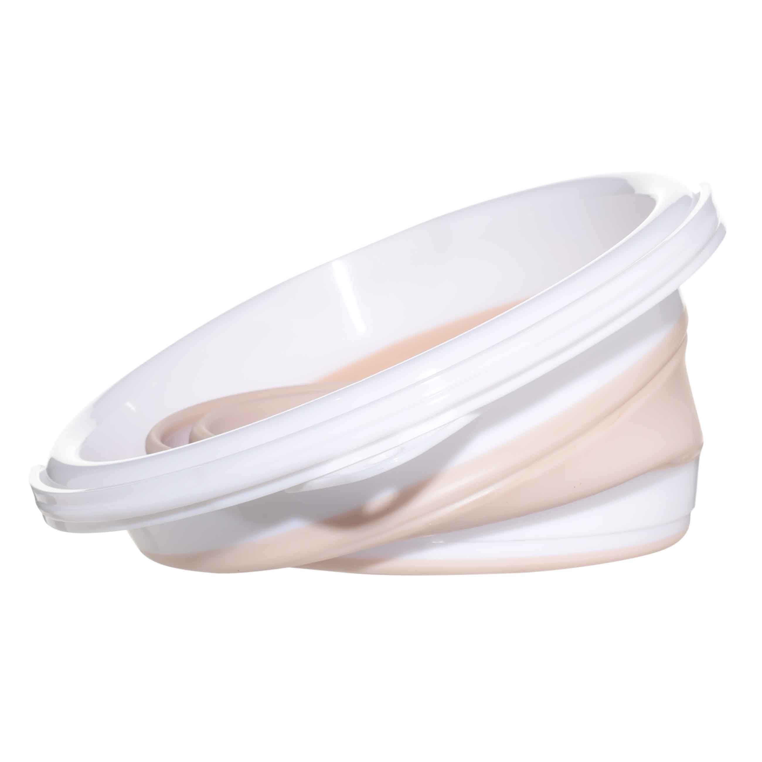 Foldable bucket, 5 l, plastic / rubber, beige-pink, Foldaway