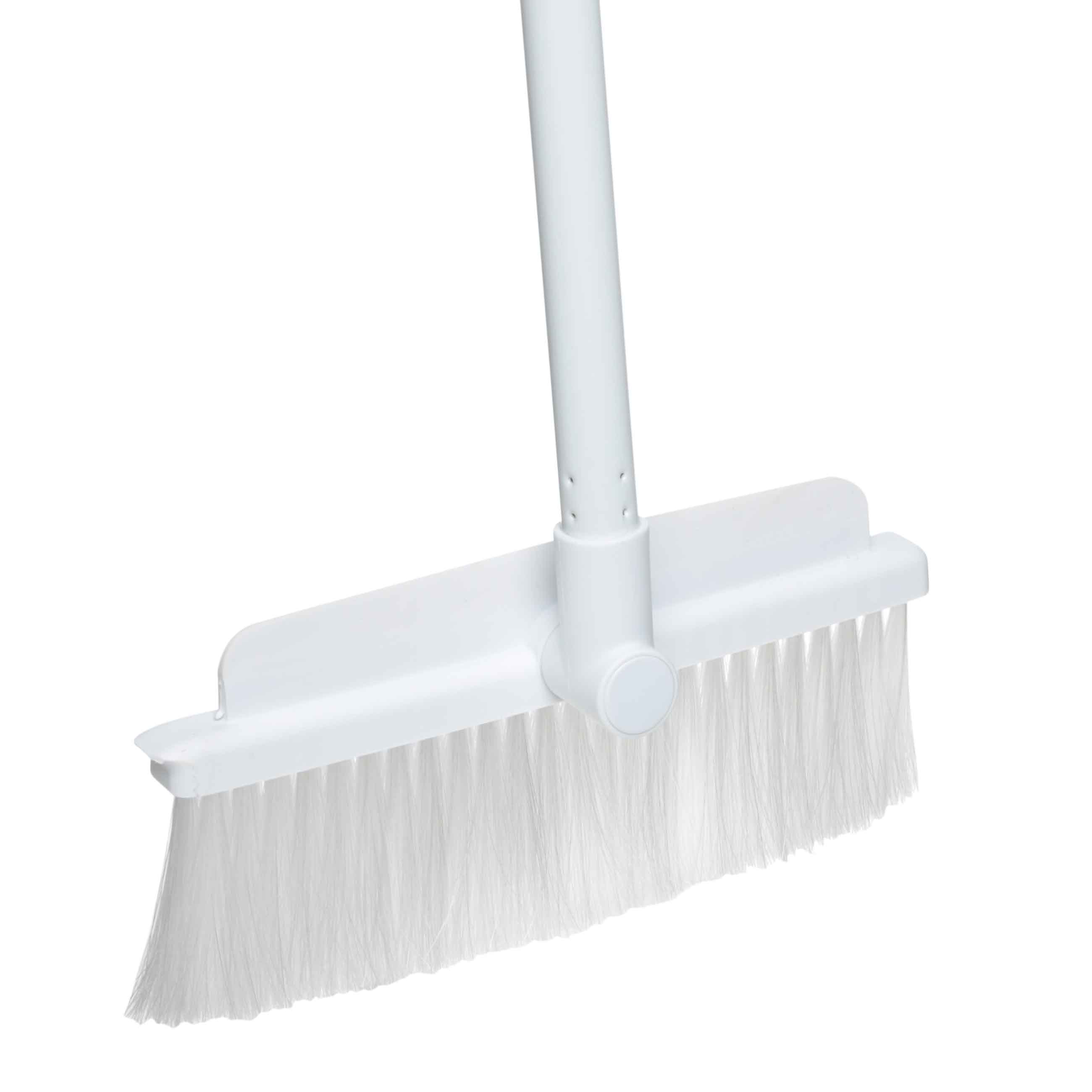 Garbage brush-scraper, with foldable dustpan, 93 cm, plastic / rubber / metal, White, Mop