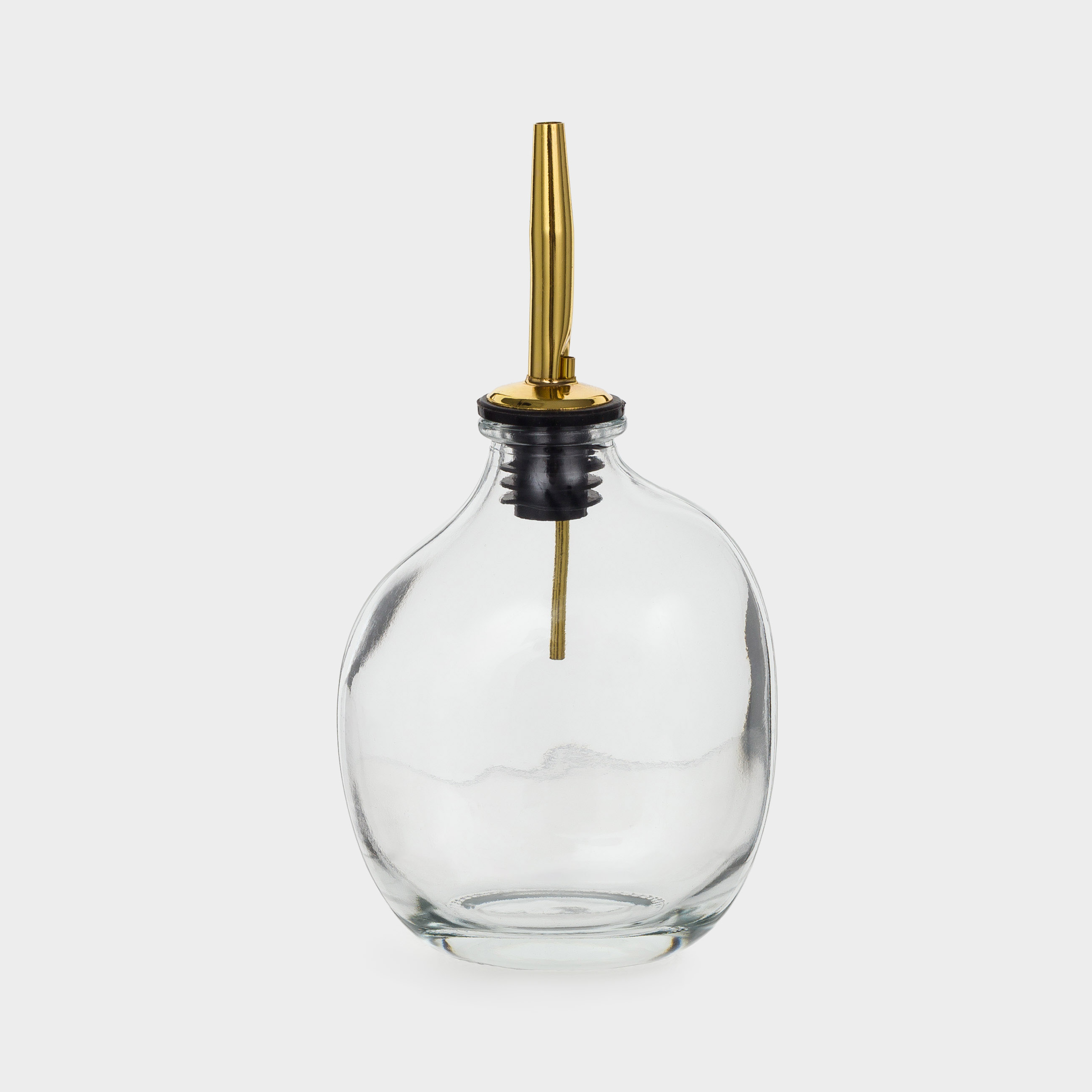 Oil or vinegar bottle, 250 ml, with dispenser, glass / metal, Classic gold, image-0