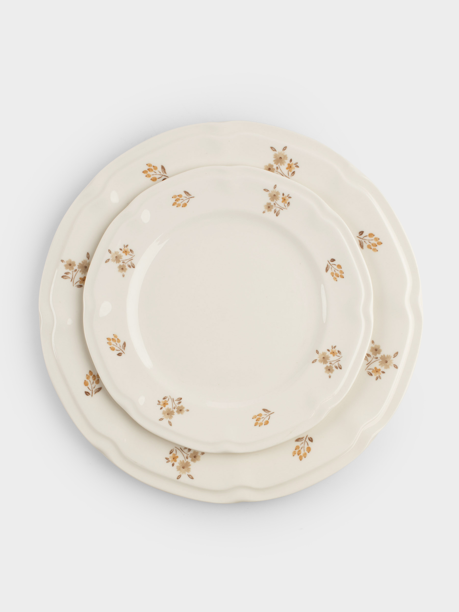 Dinner set, 6 persons, 18 items, porcelain N, white, Vintage flowers, La flore, image-1