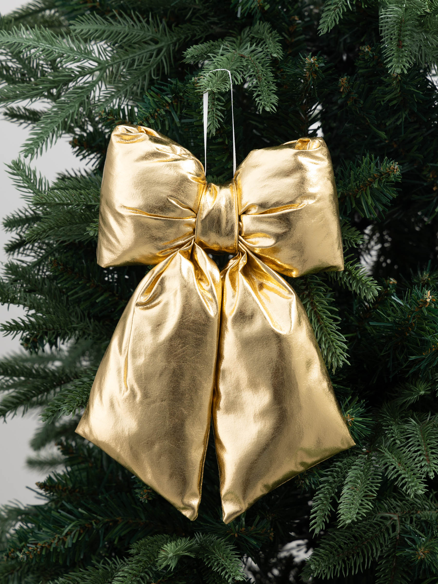 Decorative ornament, 26 cm, polyester, gold, Bow, Vogue bow, image-3