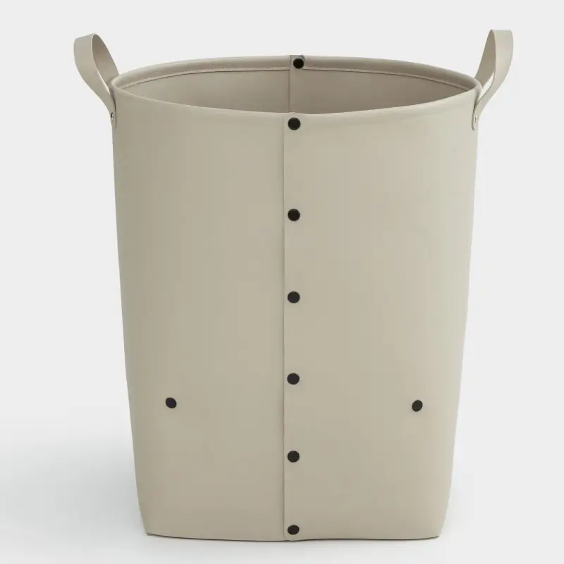 Storage bag, 30x30x45 cm, with handles, PU leather, Rectangular, Beige, Rock