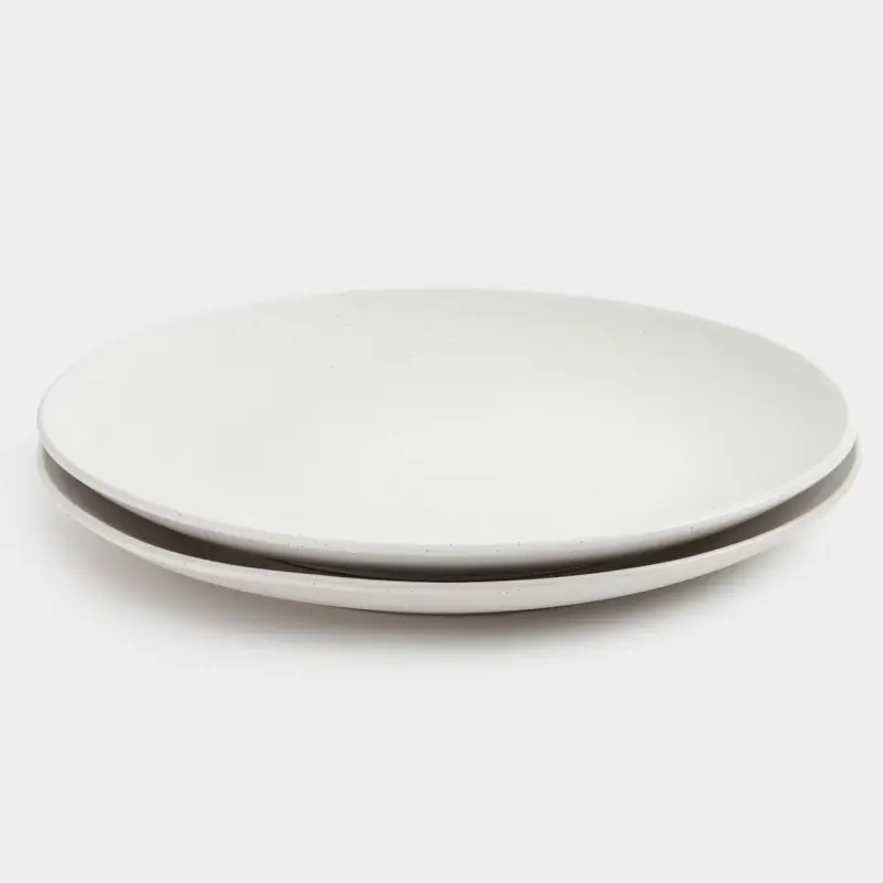 Dinner plate, 27 cm, 2 pcs, ceramic, milk, speckled, Particle