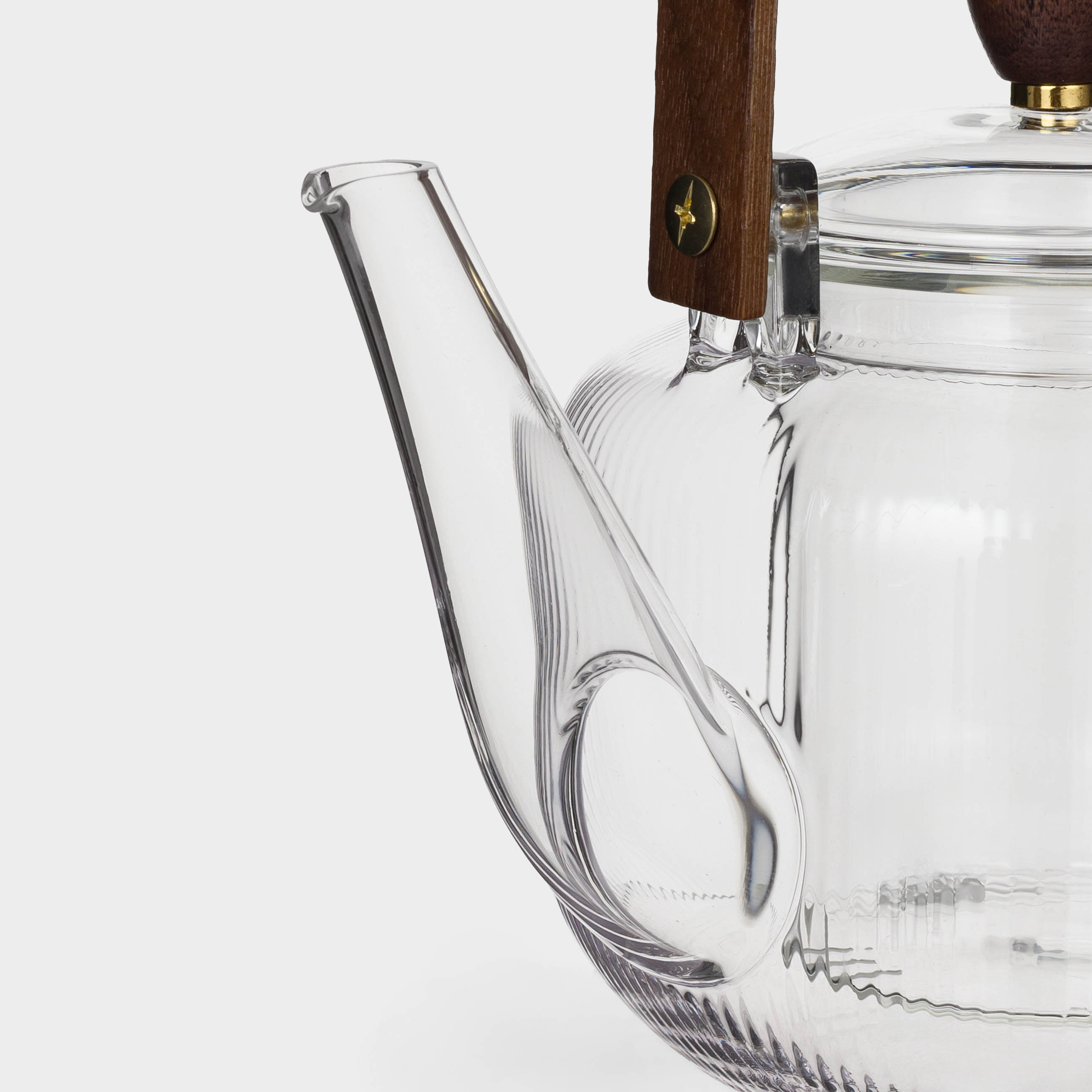 Teapot, 700 ml, glass B / wood, Ribby